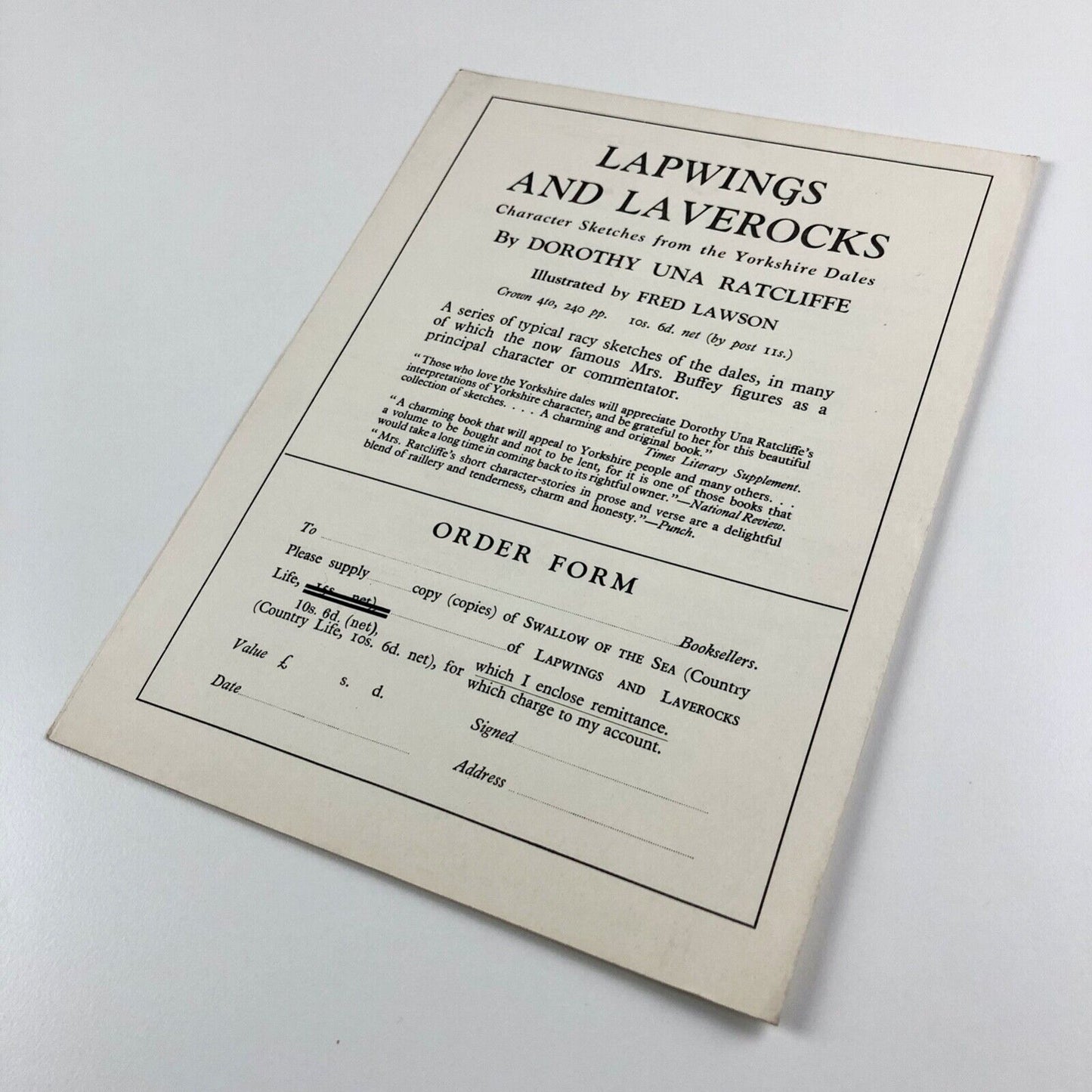 Prospectus for Swallow of the Sea by Dorothy Una Ratcliffe | Illustrated by Margaret Dobson