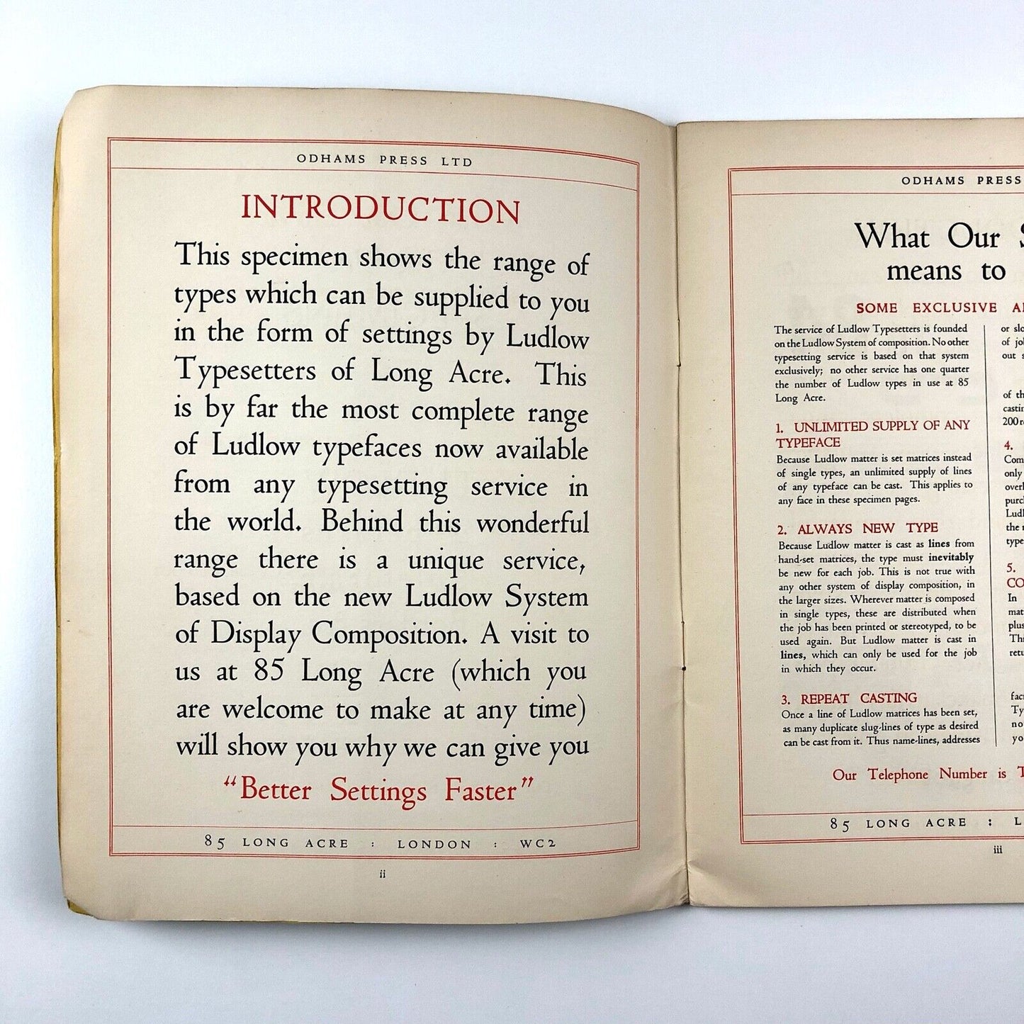 One–Line Specimens of Ludlow Typefaces, Rules, Ruleforme & Borders; | Odhams Press, 1930s?