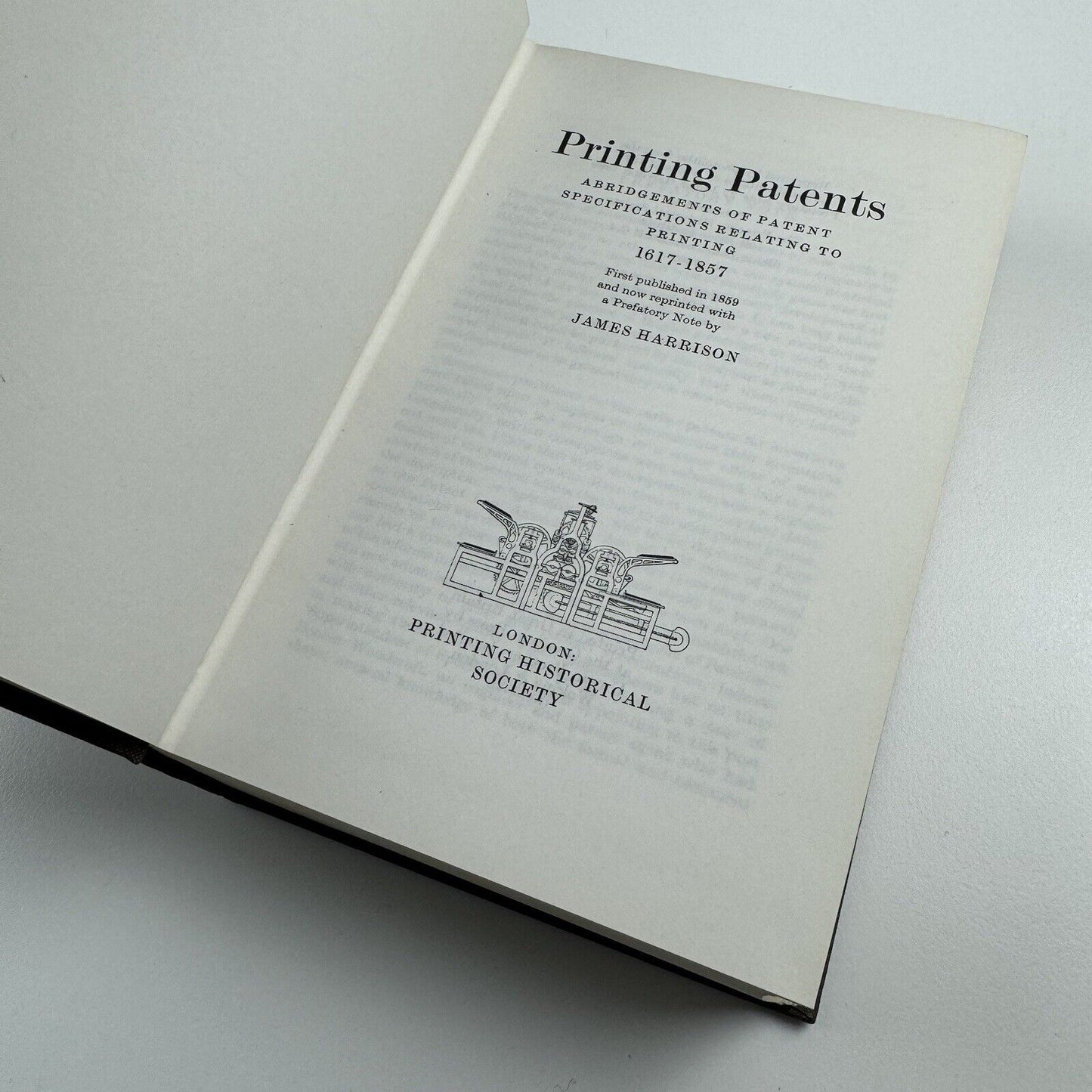 Printing Patents 1617-1857 | Printing Historical Society| James Harrison, 1969