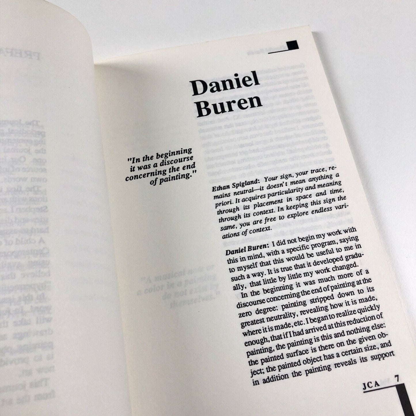 Journal of Contemporary Art. Volume 1 Number 1 First Issue Spring 1988 eds. Philip Pocock and John Zinsser