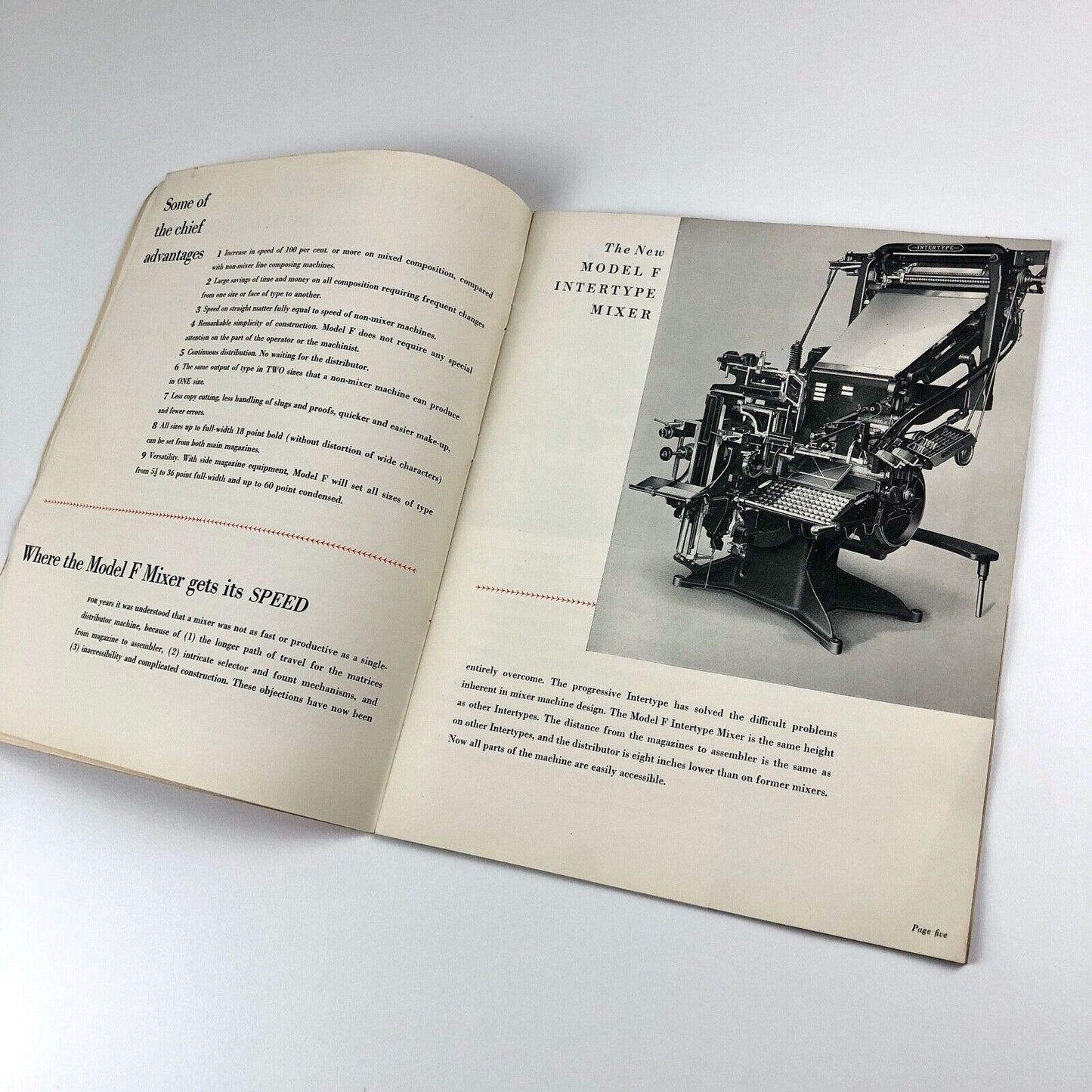 The New Model F Intertype Mixer | Trade booklet, Intertype Limited, 1934