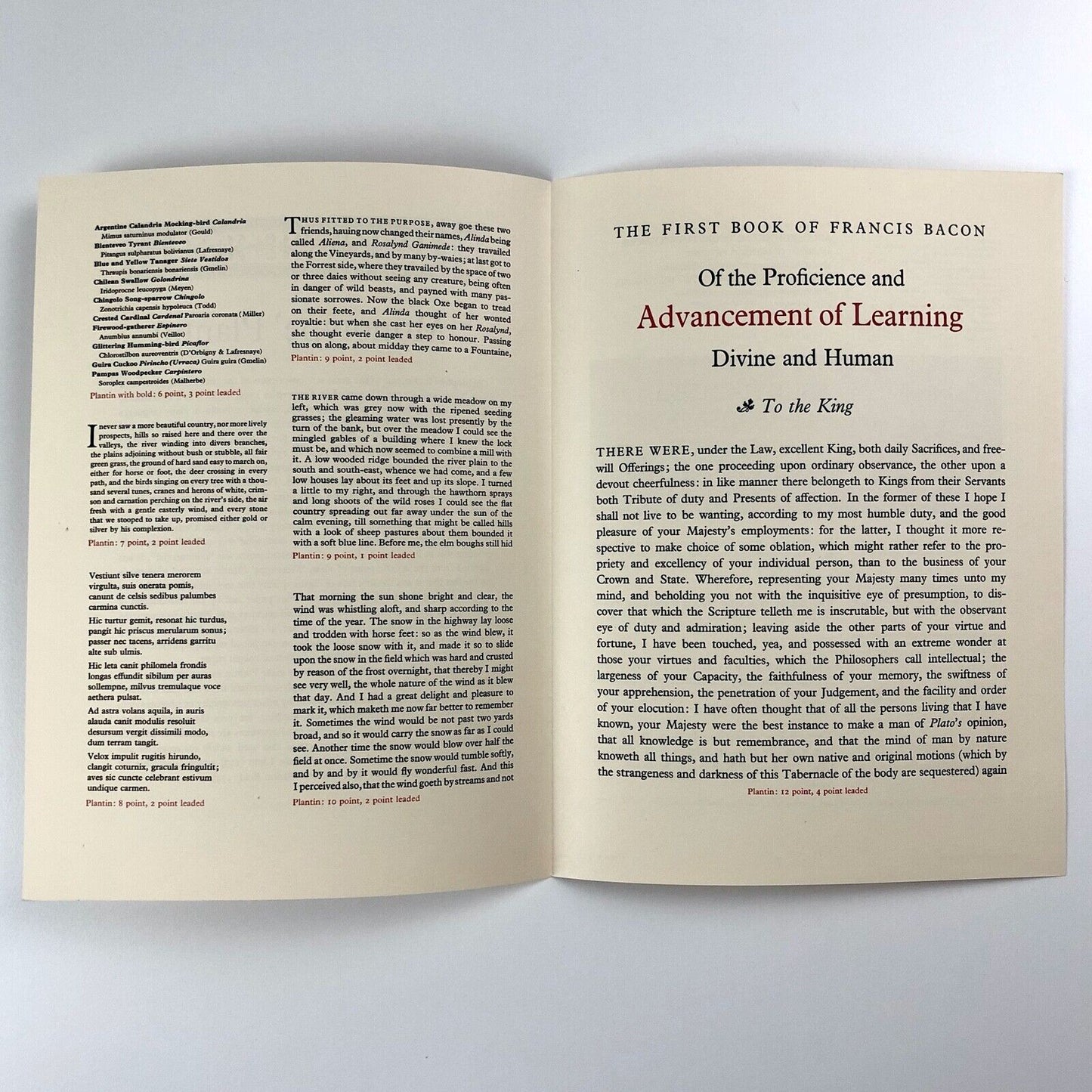 Monotype 'Plantin' type specimen leaflet | The Monotype Corporation | Undated