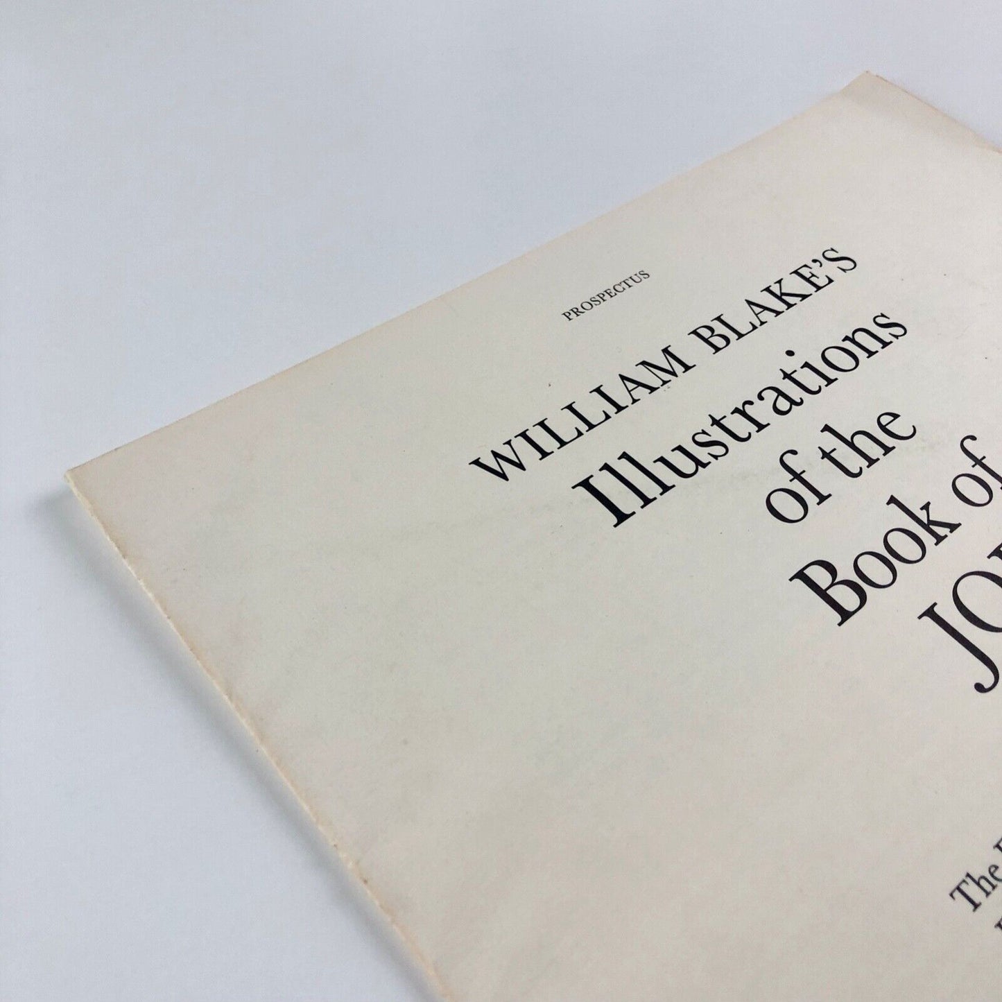 Prospectus for William Blake – Illustrations of the Book of Job | William Blake Trust, 1987