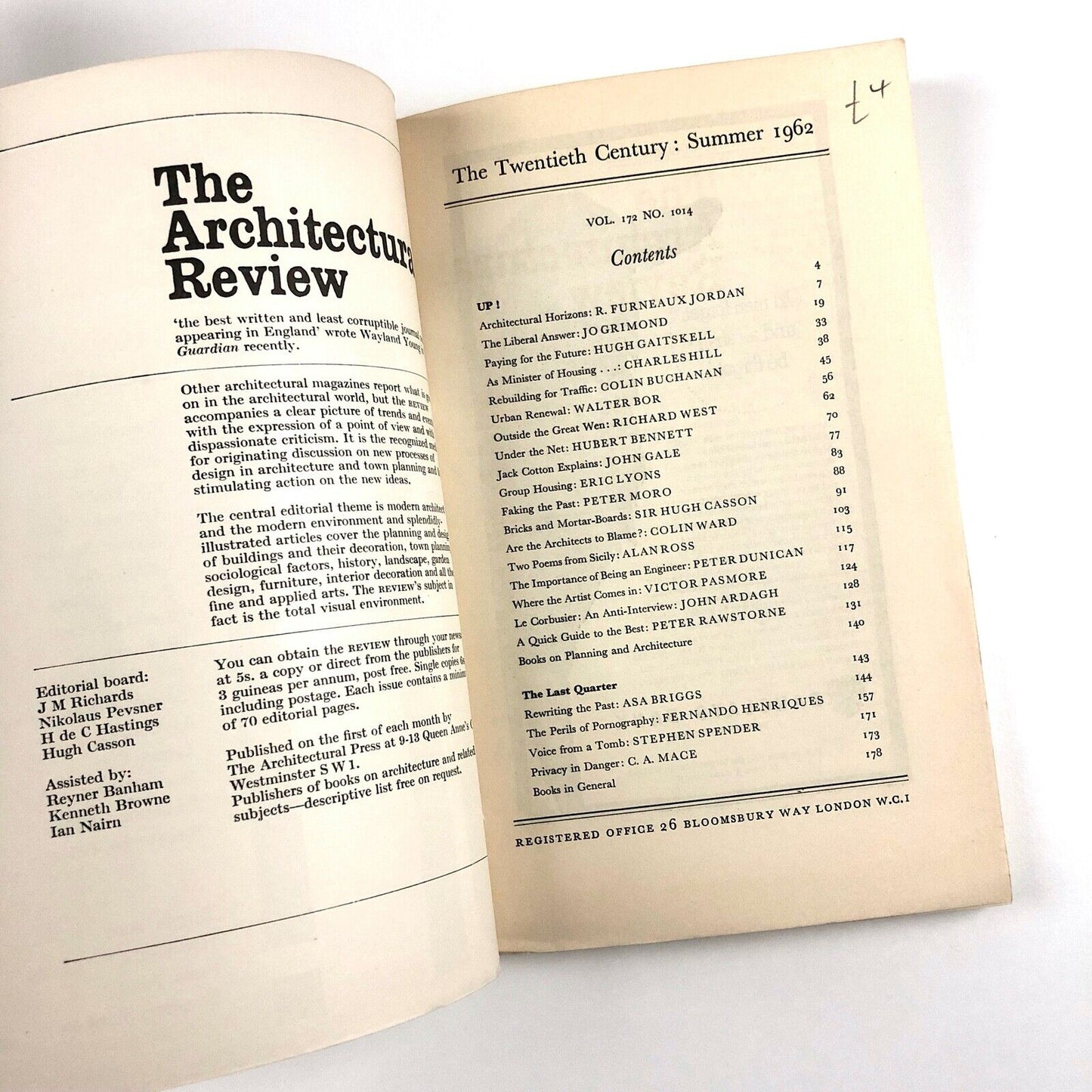 The Twentieth Century, Summer 1962. Vol CLXXII No 1014 | Up! Rebuilding Britain