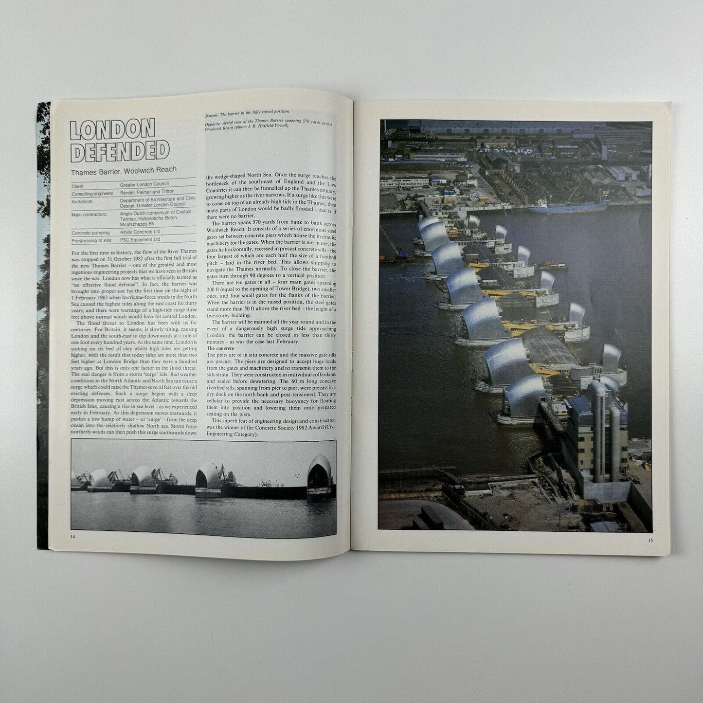 Concrete Quarterly magazine 136 Cement and Concrete Association Jan-March 1983 - includes article on lettering on buildings | Thames Barrier