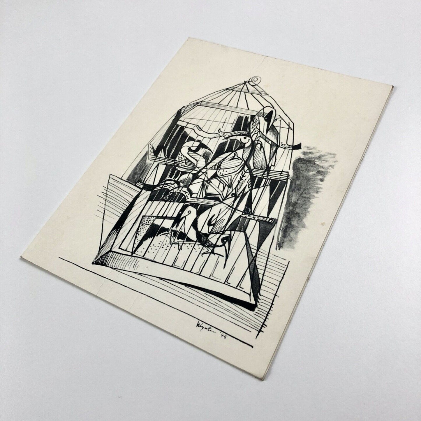 Folding card for Bryan Wynter. Drawings & Gouaches 1940-1950 | New Art Centre, 1983