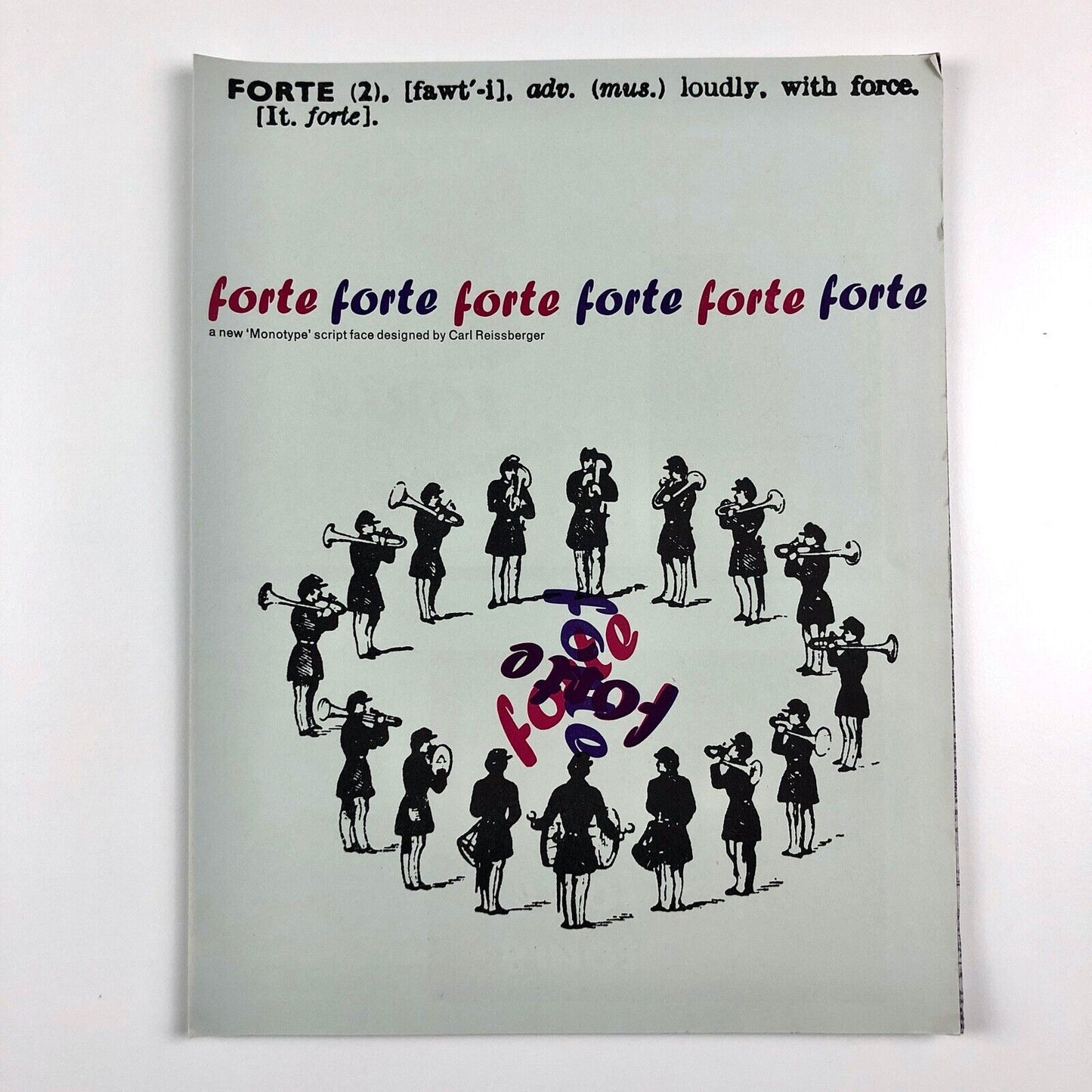 Forte: a new Monotype Script Face Designed by Carl Reissberger | Type specimen