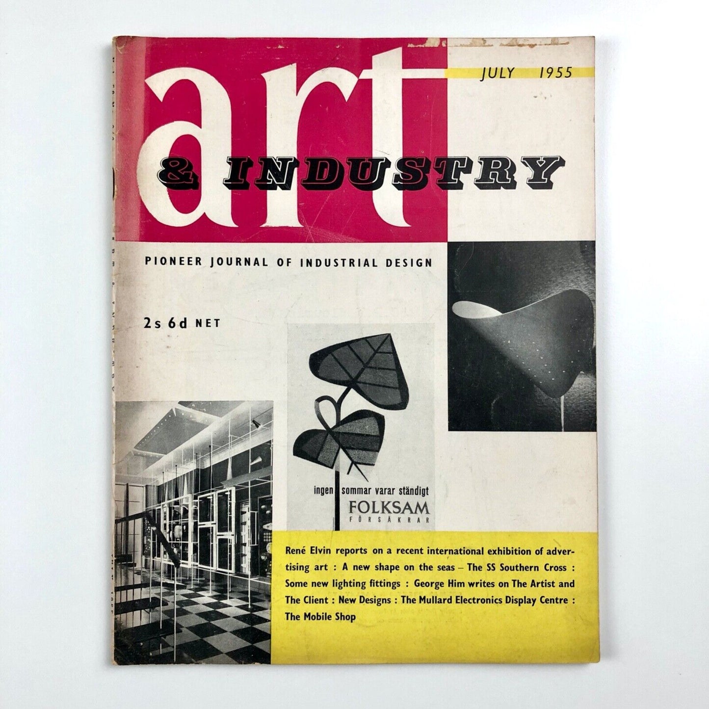 Art & Industry. Pioneer Journal of Industrial Design, July 1955, Volume 58. January to June 1955 | Eds. Frank A. Mercer and Rathbone Holme, The Studio, 1954