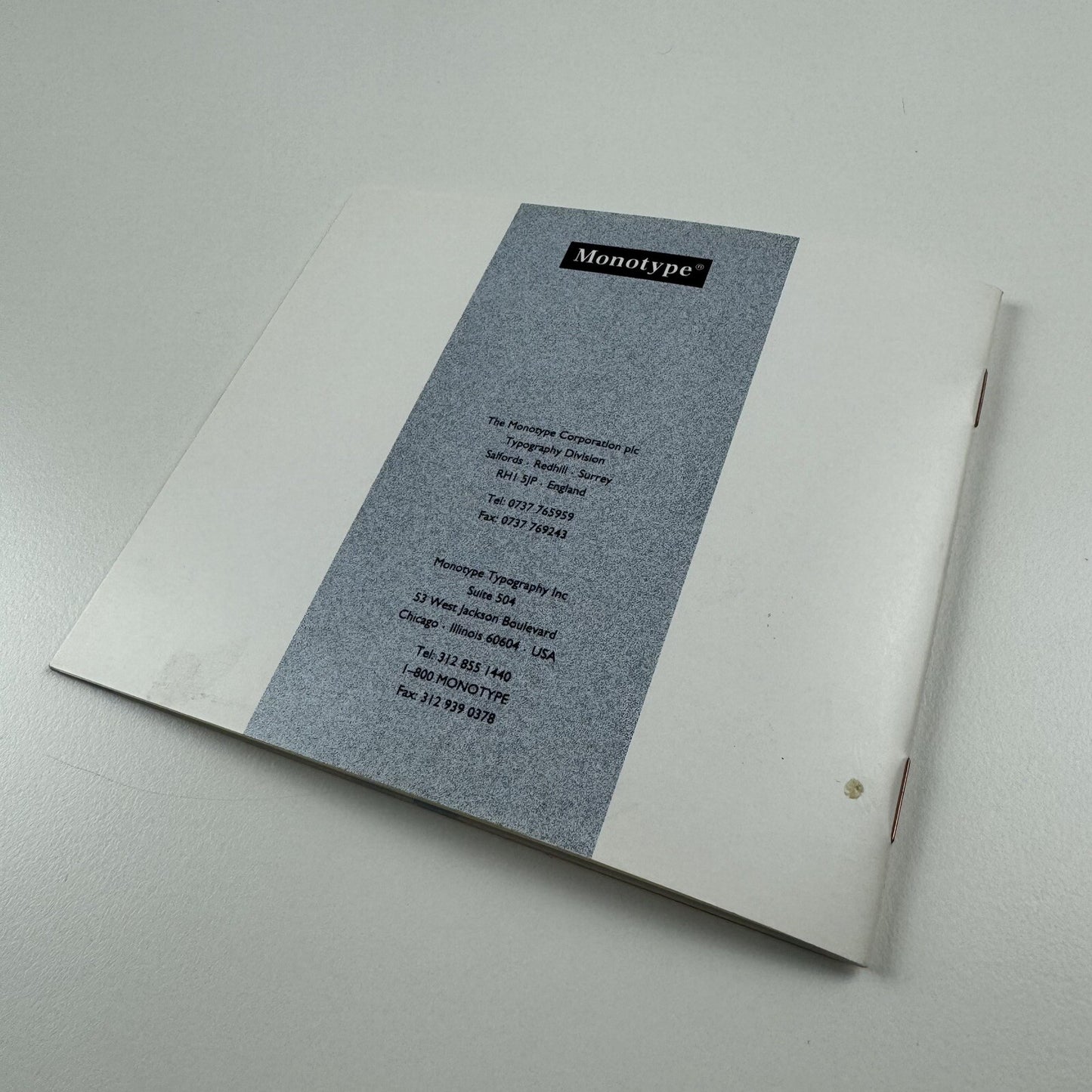 Monotype Type Face Library – Classic Fonts | Small booklet, undated