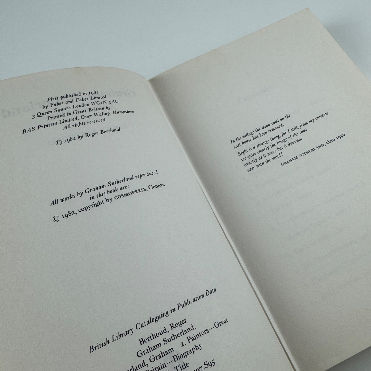 Graham Sutherland A Biography by Roger Berthoud | Faber & Faber, 1982