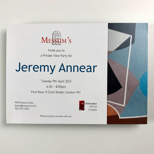 Jeremy Annear exhibition | Messum's private view invitation card, 2013