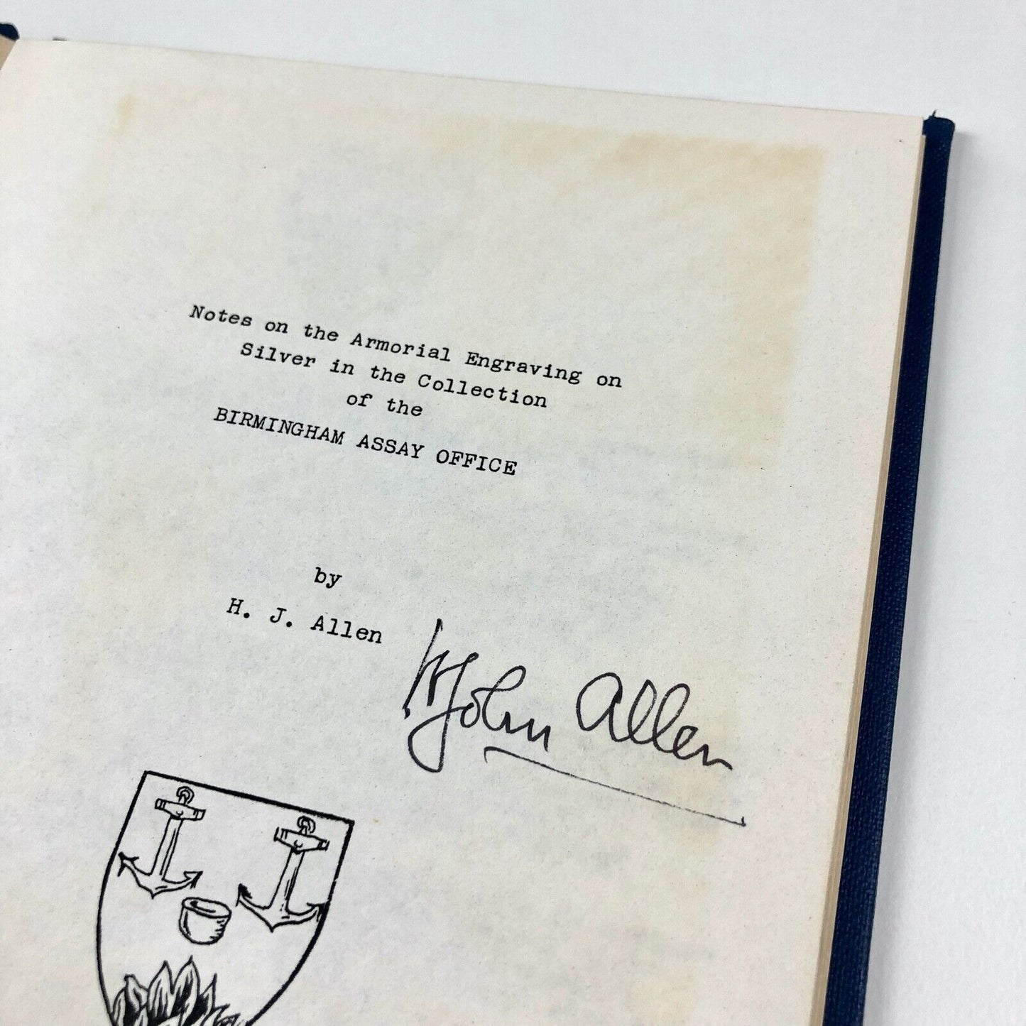 Notes on the Armorial Engraving on Silver | Birmingham Assay Office | H J Allen, 1982