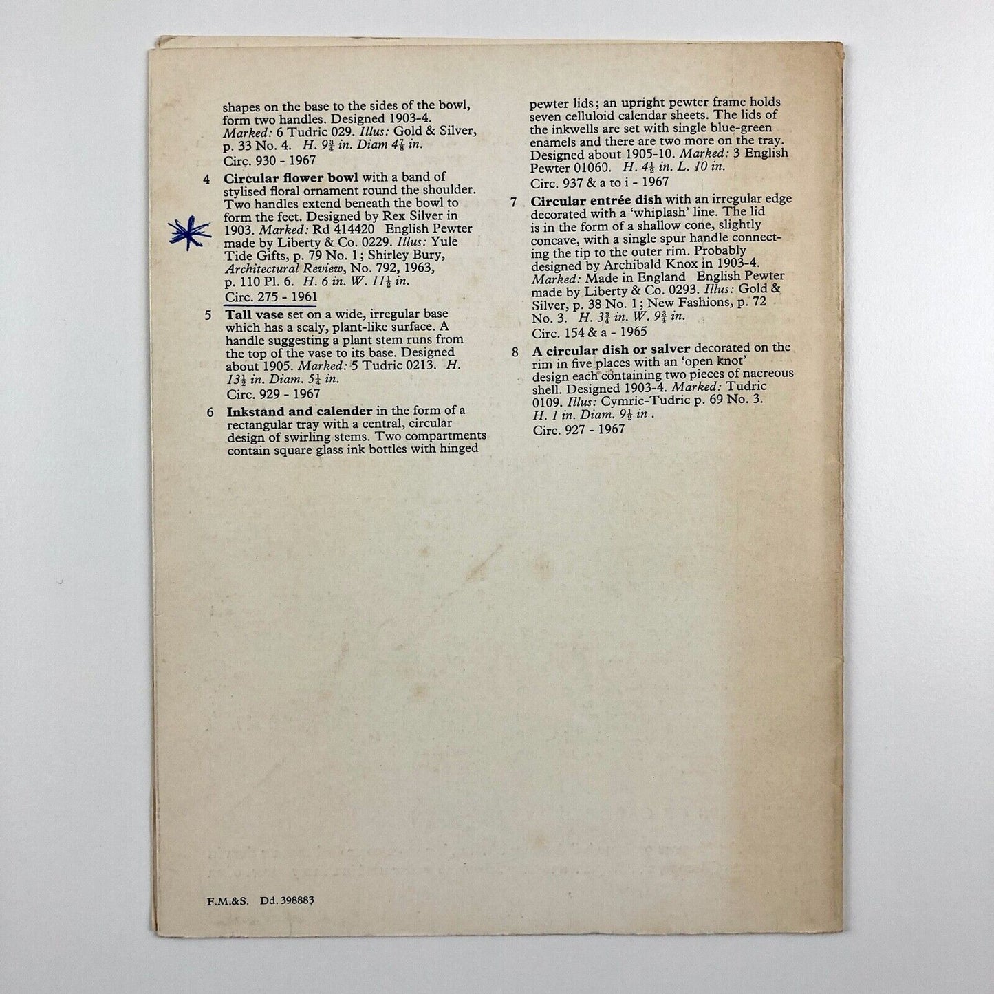 Art Nouveau Pewter – a travelling exhibition arranged by the Circulation Department of the Victoria and Albert Museum | Victoria & Albert Museum, 1969