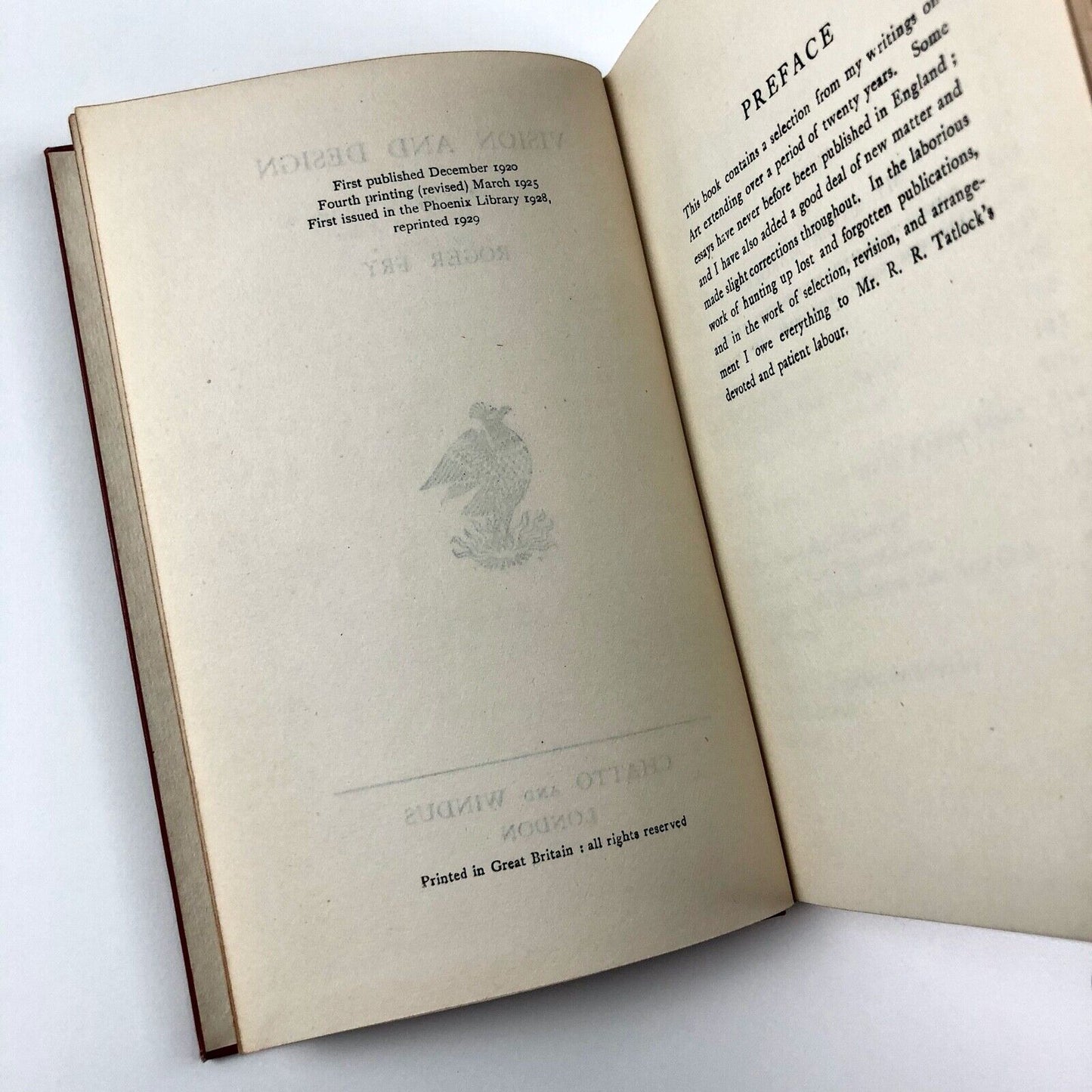 Vision and Design by Roger Fry | Chatto and Windus, 1929
