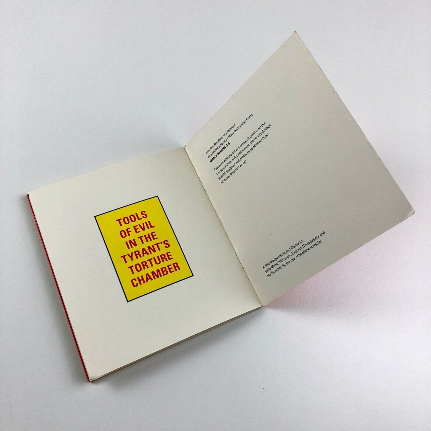 Into The Red Zone | Words of Mass Distraction (1) | Michael Ryan | Surrey Institute of Art and Design, 2004