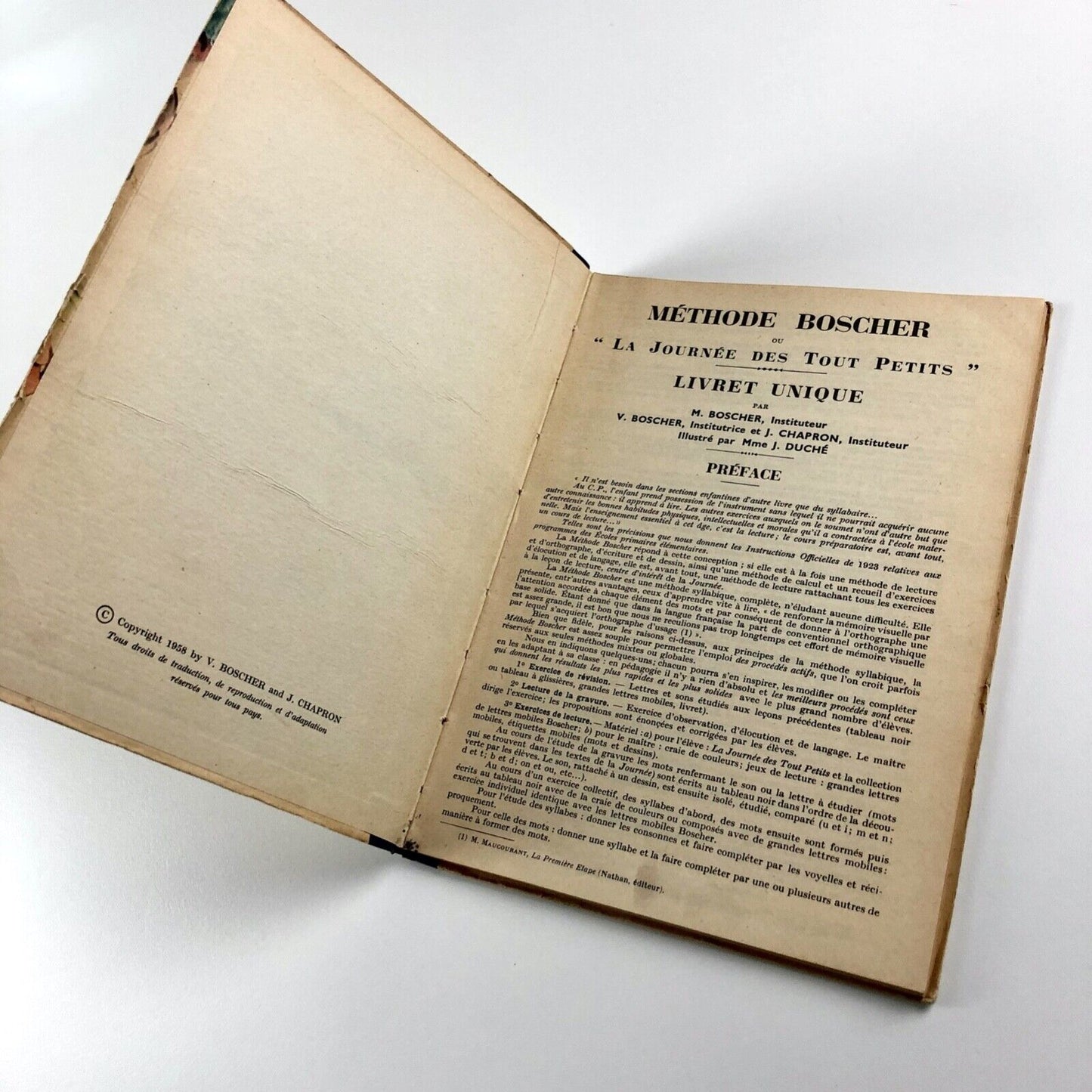 Méthode Boscher ou La Journée des Tout Petits Mme J. Chapron 1958
