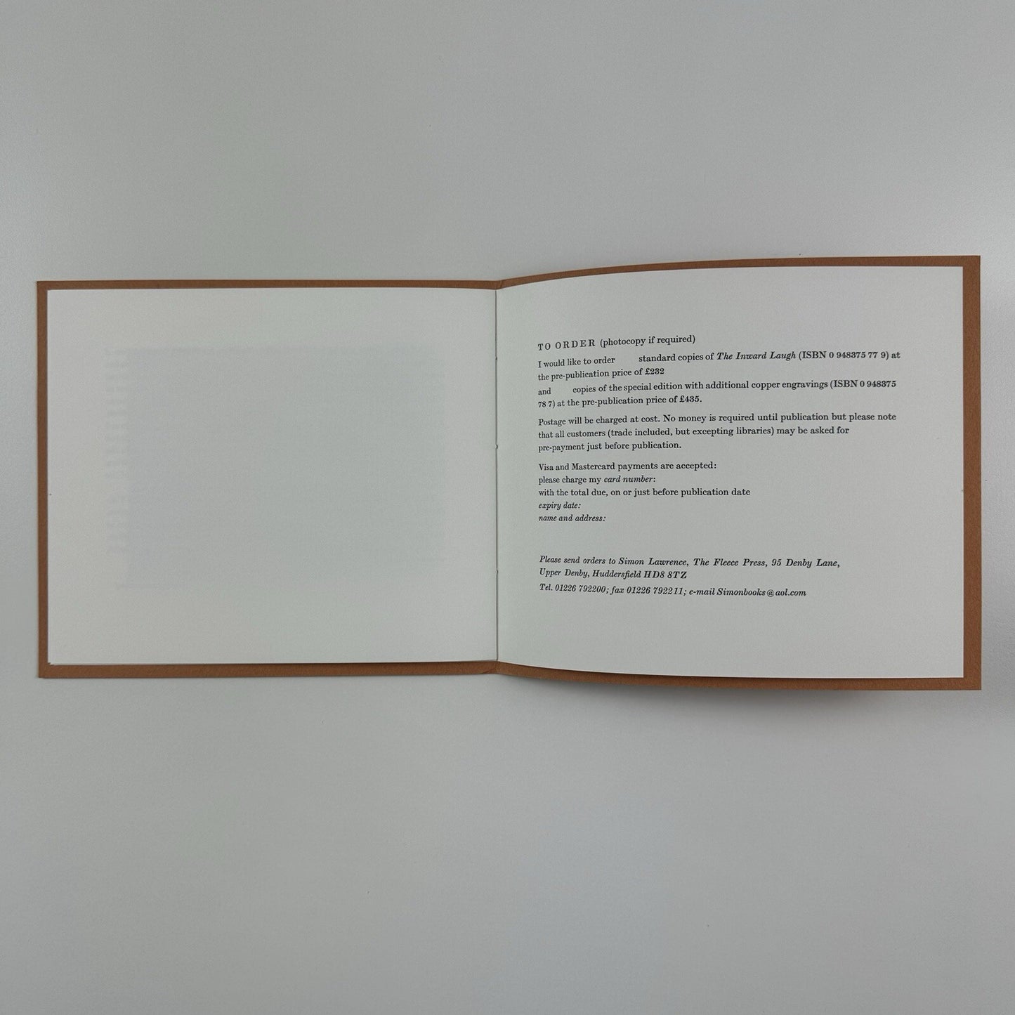 Prospectus leaflet – The Inward Laugh | Edward Bawden & his circle | Fleece Press, 2008