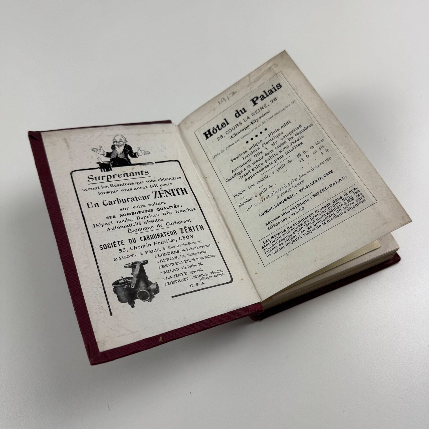 Paris Guide offert par l’Hôtel du Palais, 1913 vintage travel guide
