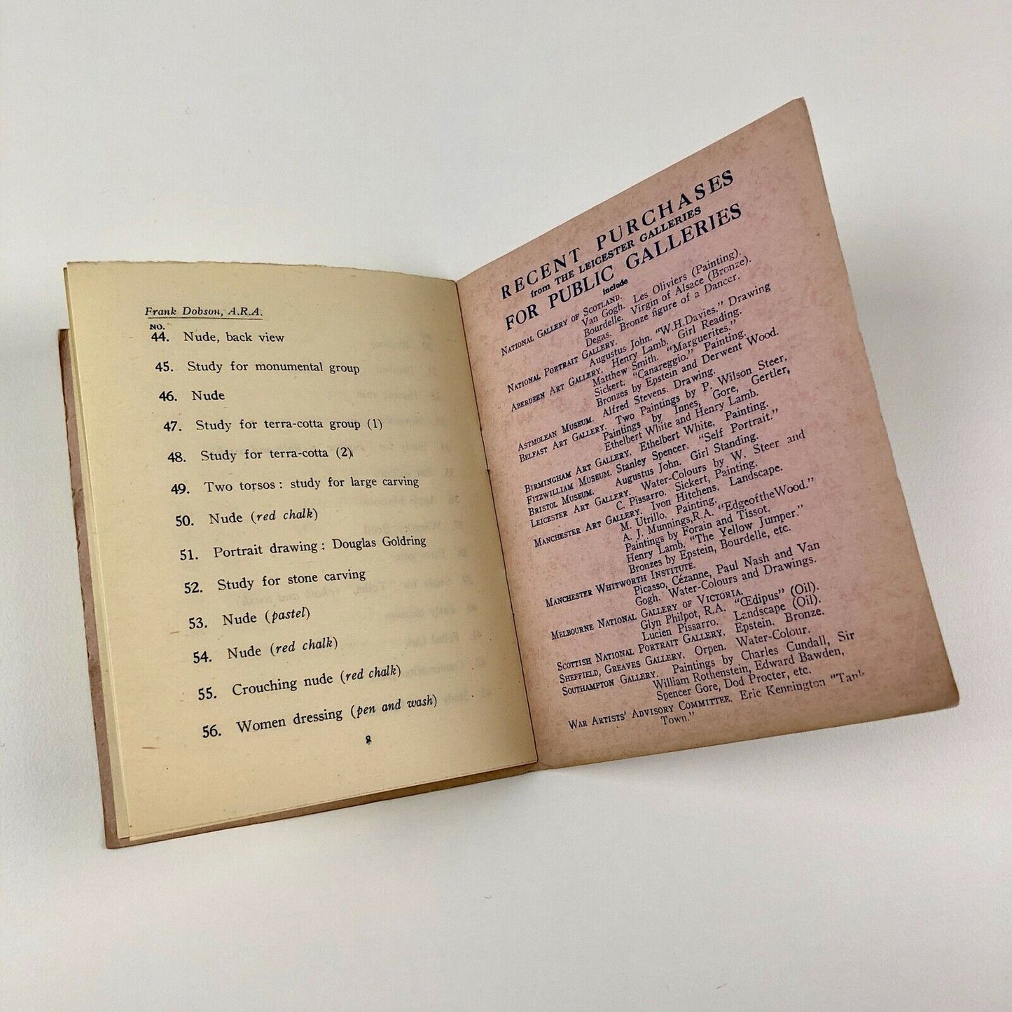 Robin and Fay Pearce | Sculpture and drawings by Frank Dobson | Ernest Brown & Phillips, Leicester Galleries catalogue, 1958