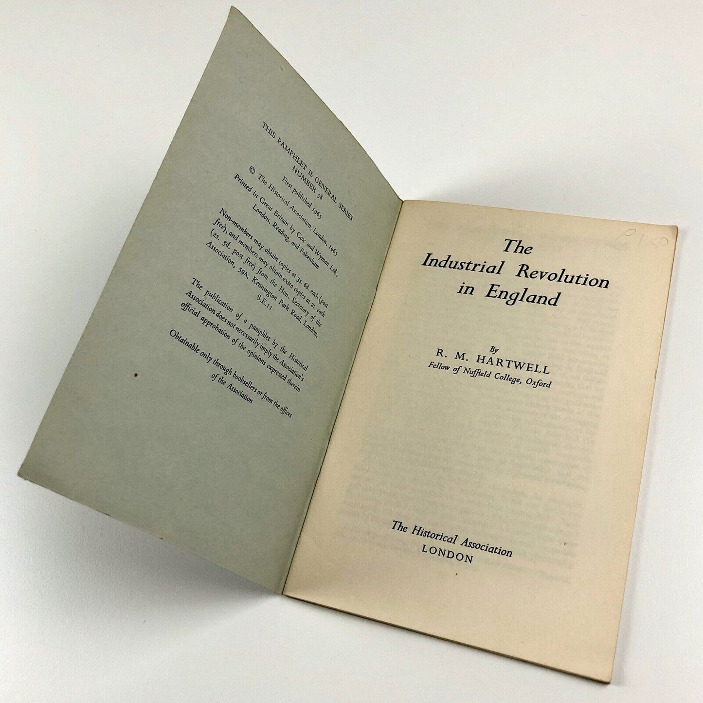 The Industrial Revolution in England | R.M. Hartwell | Historical Association, 1965