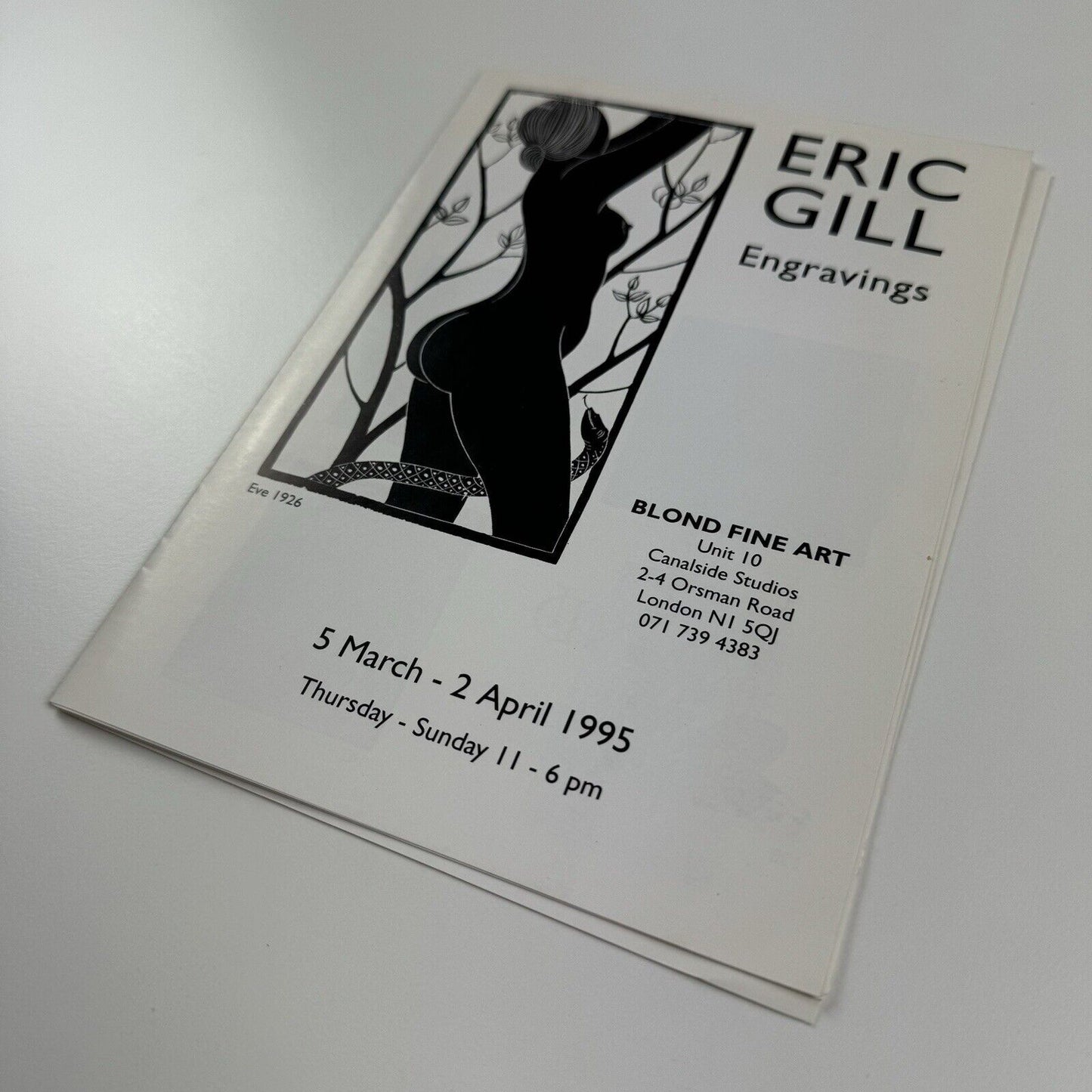 Eric Gill Engravings | Blond Fine Art catalogue/price list, 1995