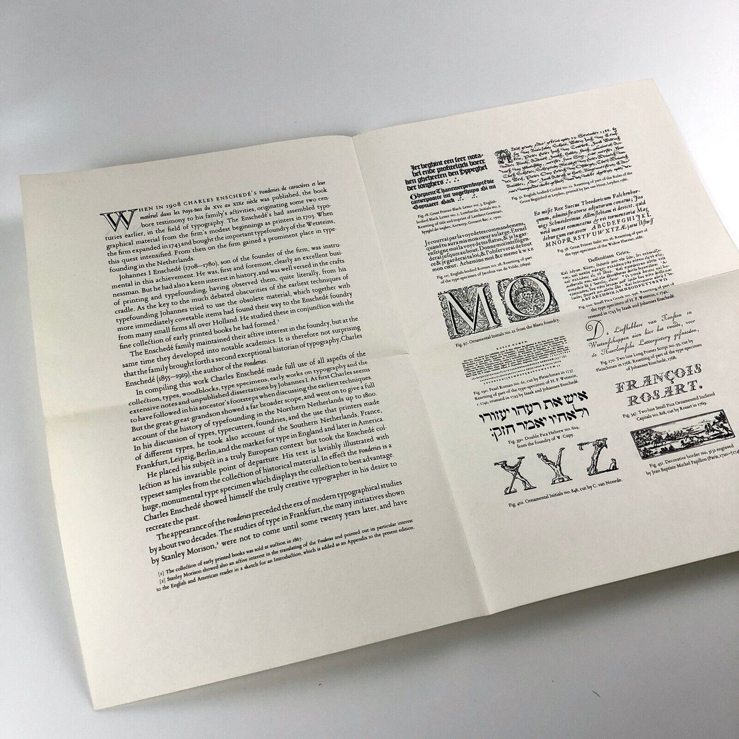 Typefoundries in the Netherlands | Charles Enschedé | Prospectus leaflet, 1978