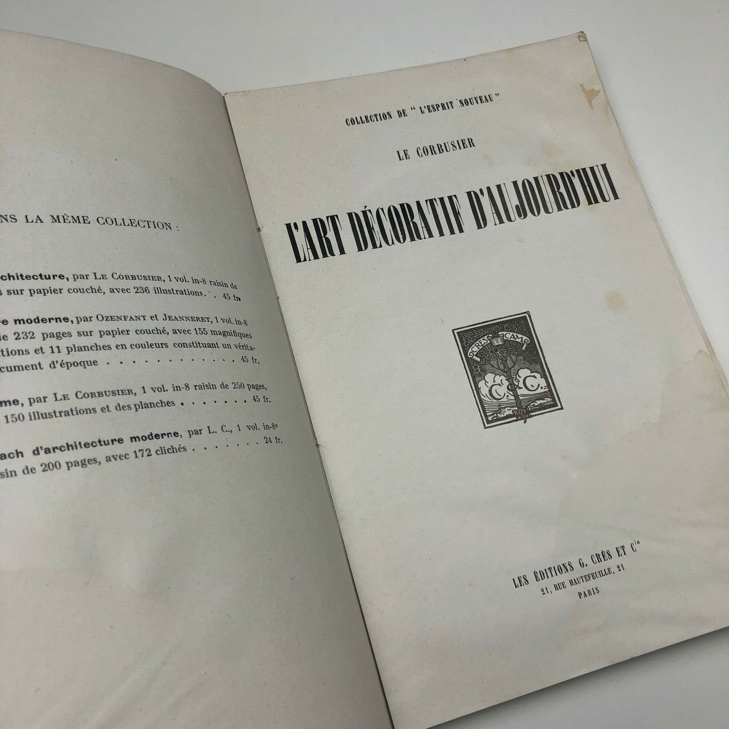 L'Art Décoratif d'Aujourd'hui | Le Corbusier, c.1925 | Les Editions G. Crés et Cie, Paris