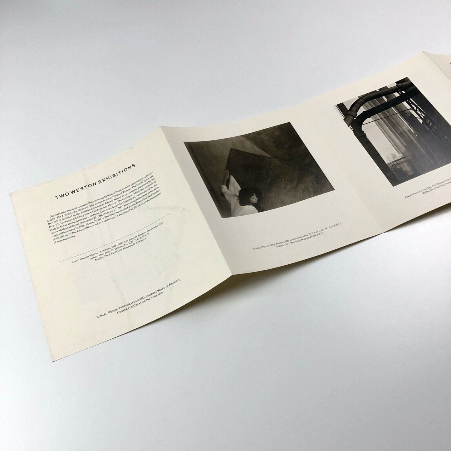 Folding leaflet for Edward Weston. The Home Spirit and Beyond by Weston Naef | Center for Creative Photography, 1981