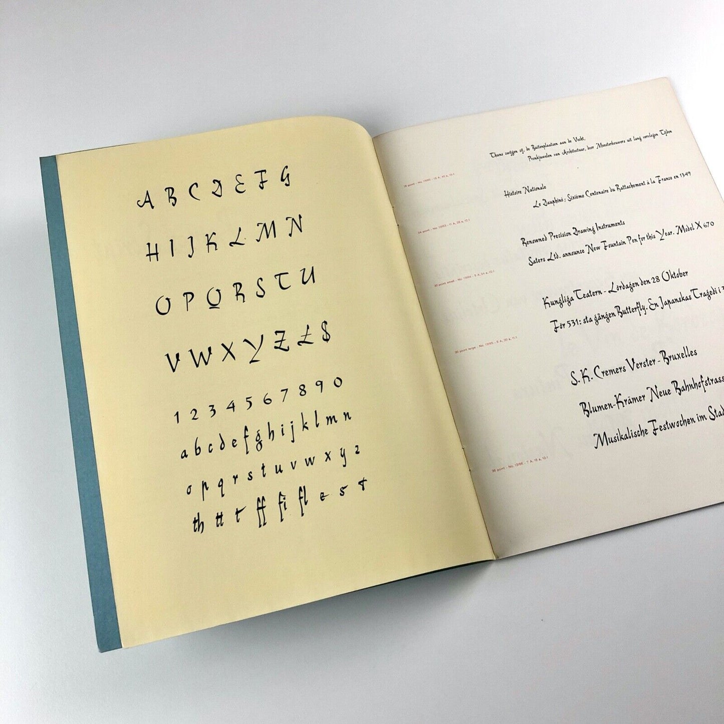Reiner Script by Imre Reiner | Typefoundry Amsterdam type specimen booklet c.1952