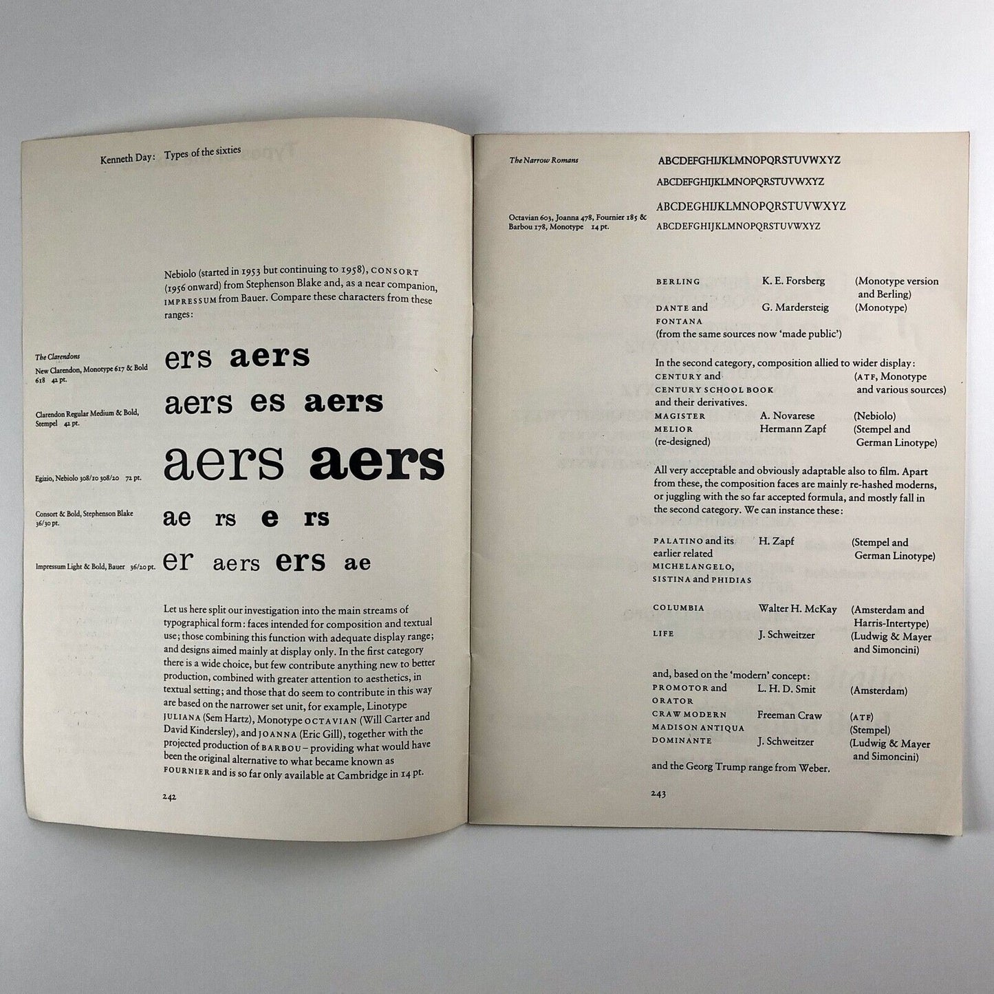 Types of the Sixties, by Kenneth Day | Leaflet, reprinted from The Penrose Annual, 1968
