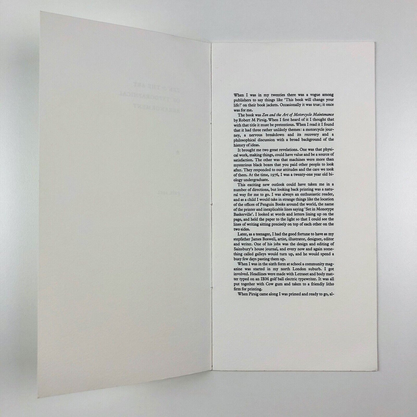 Zen & The Art of Typographical Arrangement Phil Abel | Ditchling Letterpress leaflet, 2010