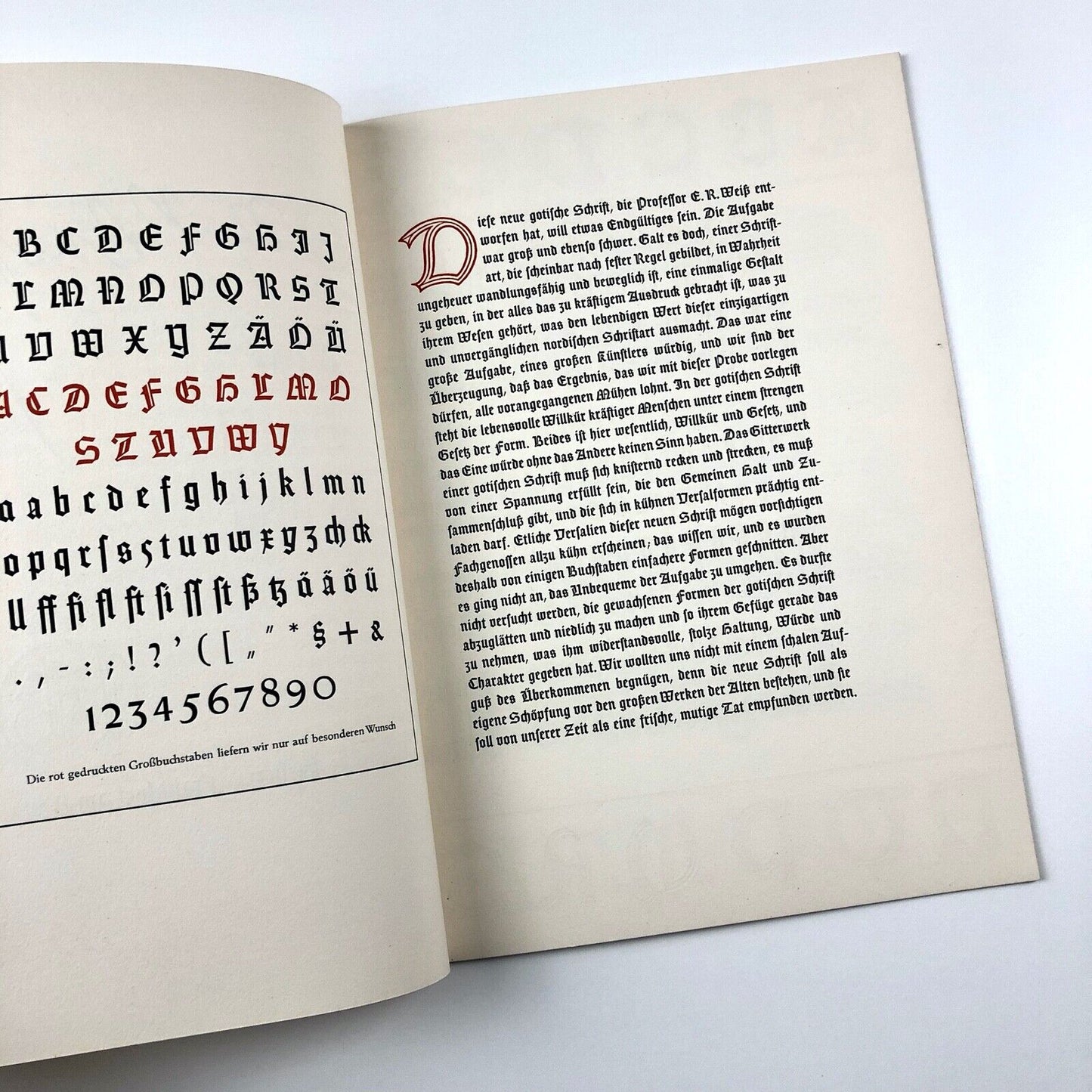 Eine Gotische Schrift type specimen brochure | Weiss-Gotisch E.R. Weiss Bauersche Gießerei