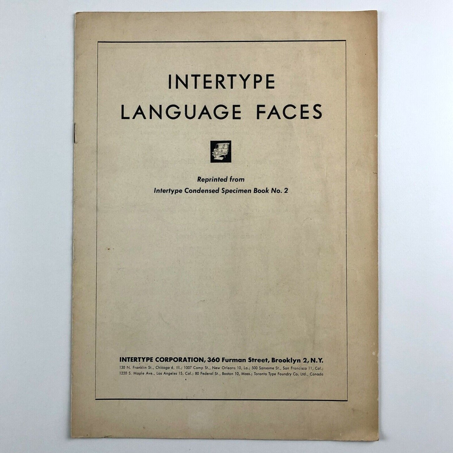 Intertype Language Faces | Reprinted from Intertype Condensed Specimen Book No. 2, 1946