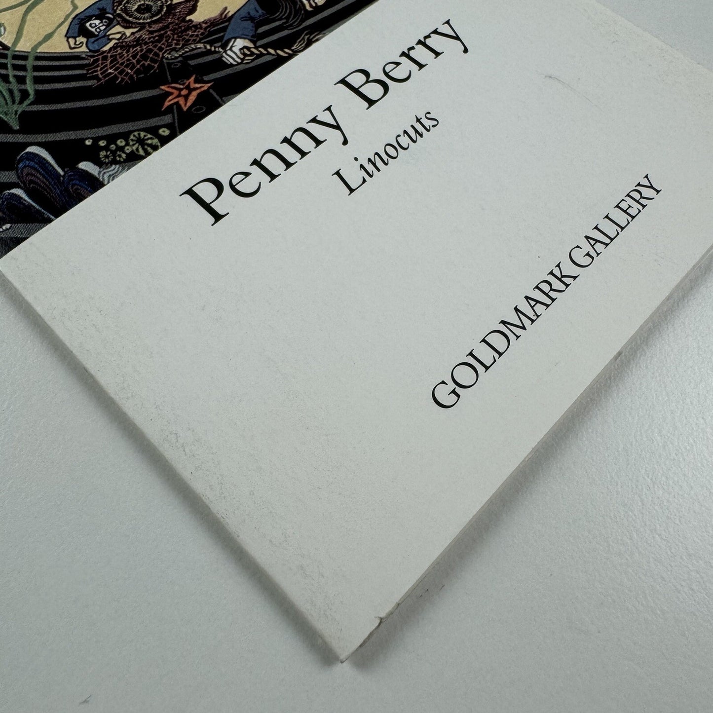 Penny Berry Linocuts - folded promotional card | Goldmark Gallery, undated