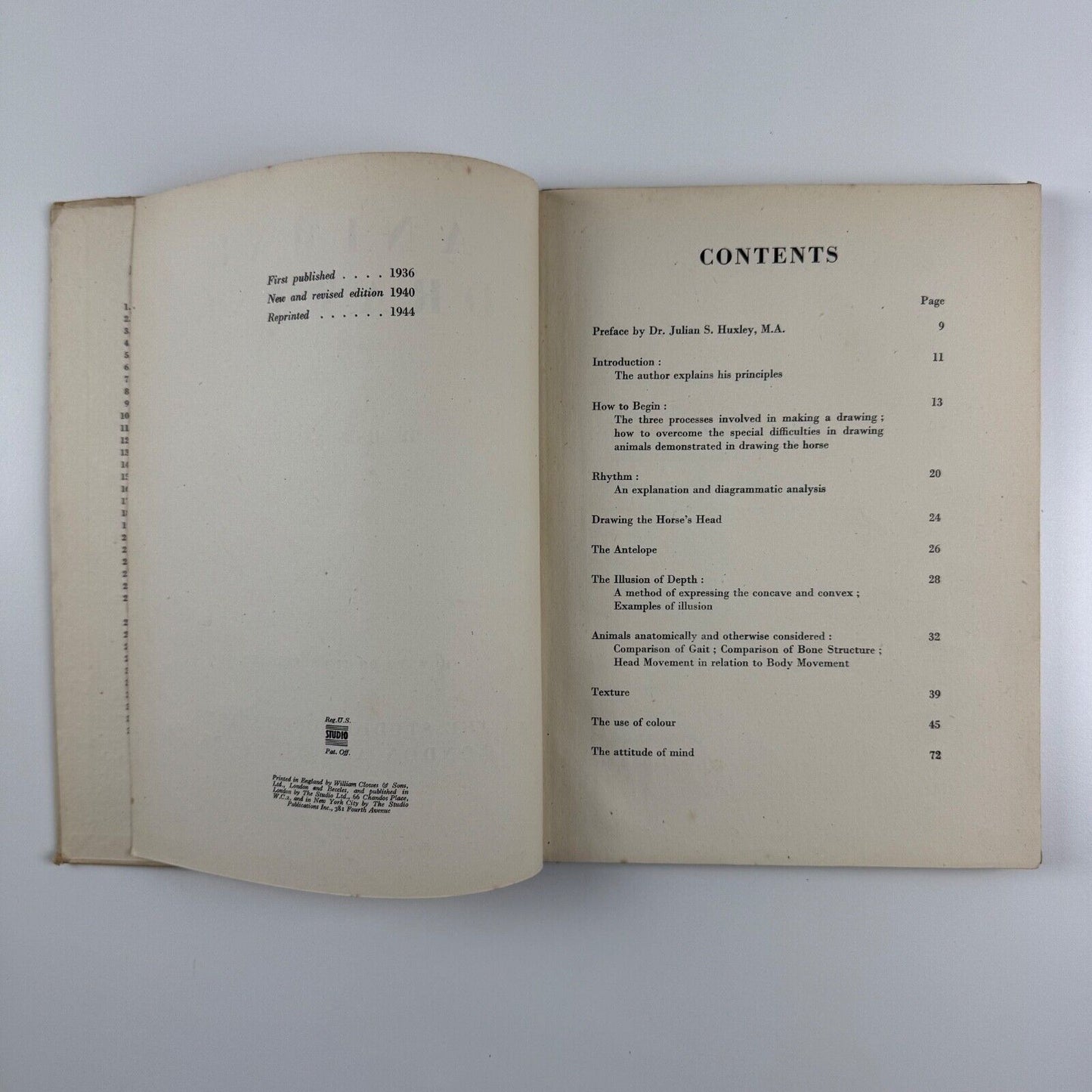 Animal Drawing by John Skeaping. No. 10 The Studio How to do it series 1944 reprinted edition