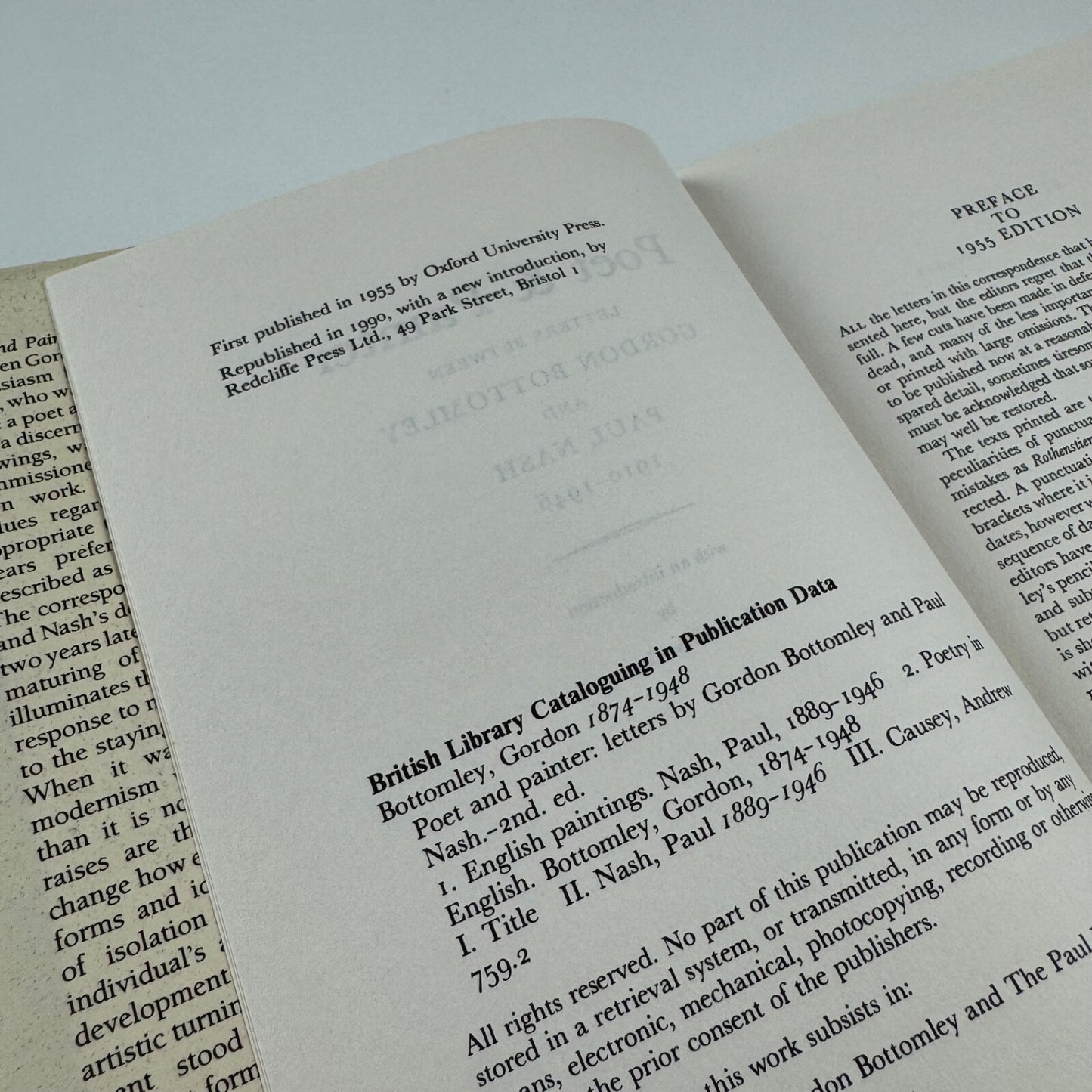 Poet and Painter. Letters between Gordon Bottomley and Paul Nash 1910-1946. Introduction by Andrew Causey | Redcliffe, 1990 reprint