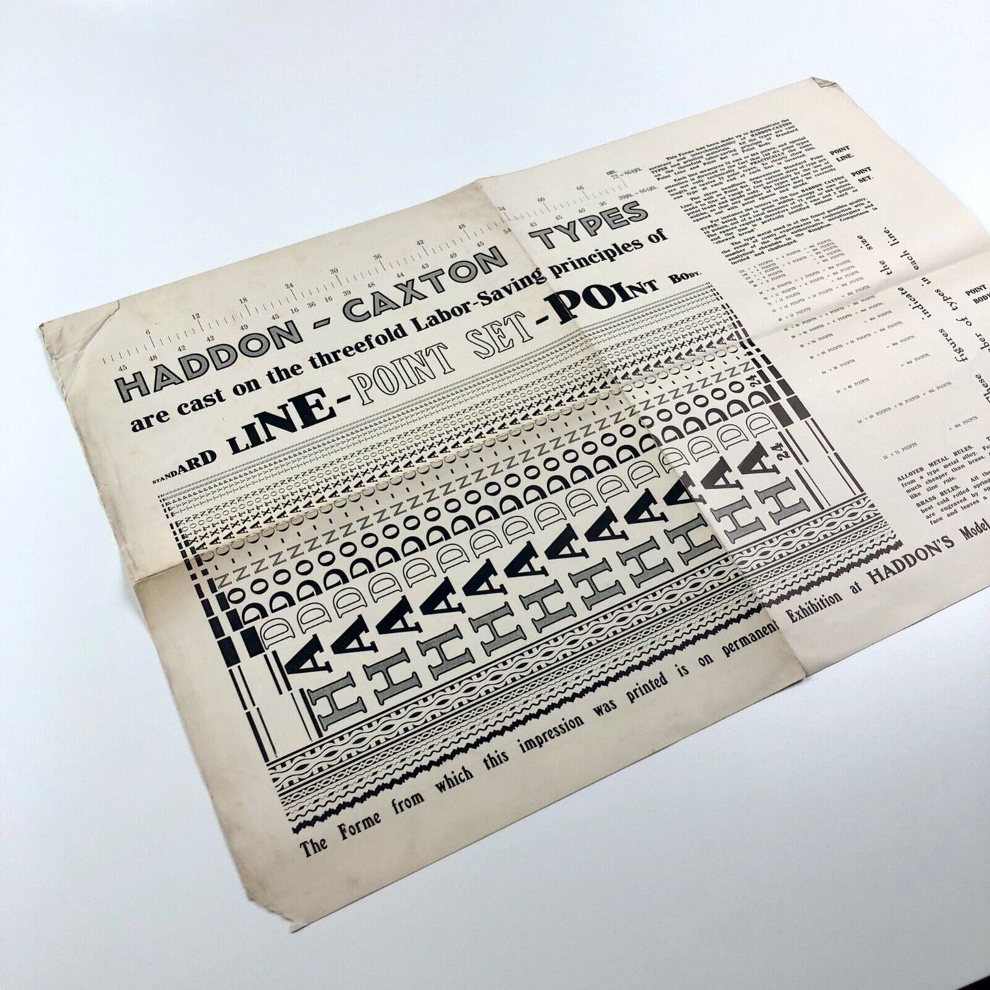 Haddon-Caxton Types | Poster (undated) and reprint (1909) from The British and Colonial Stationer