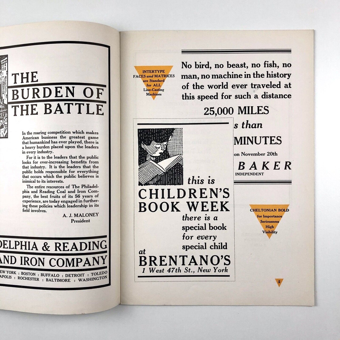 The Intertype Cheltonian Family | Advertising type face specimen booklet, 1930s?