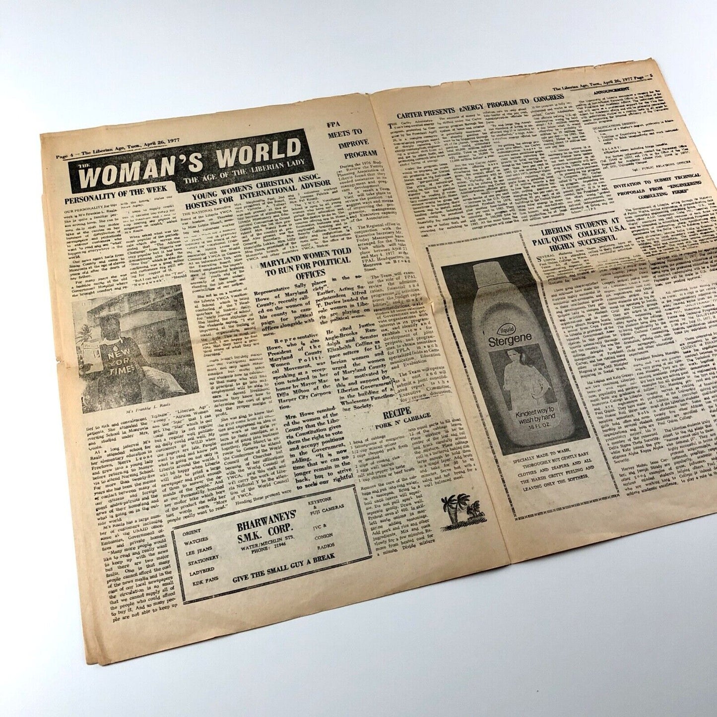 The Liberian Age newspaper | Vol. 31, No. 30, Tuesday April 26, 1977 Dr Tolbert