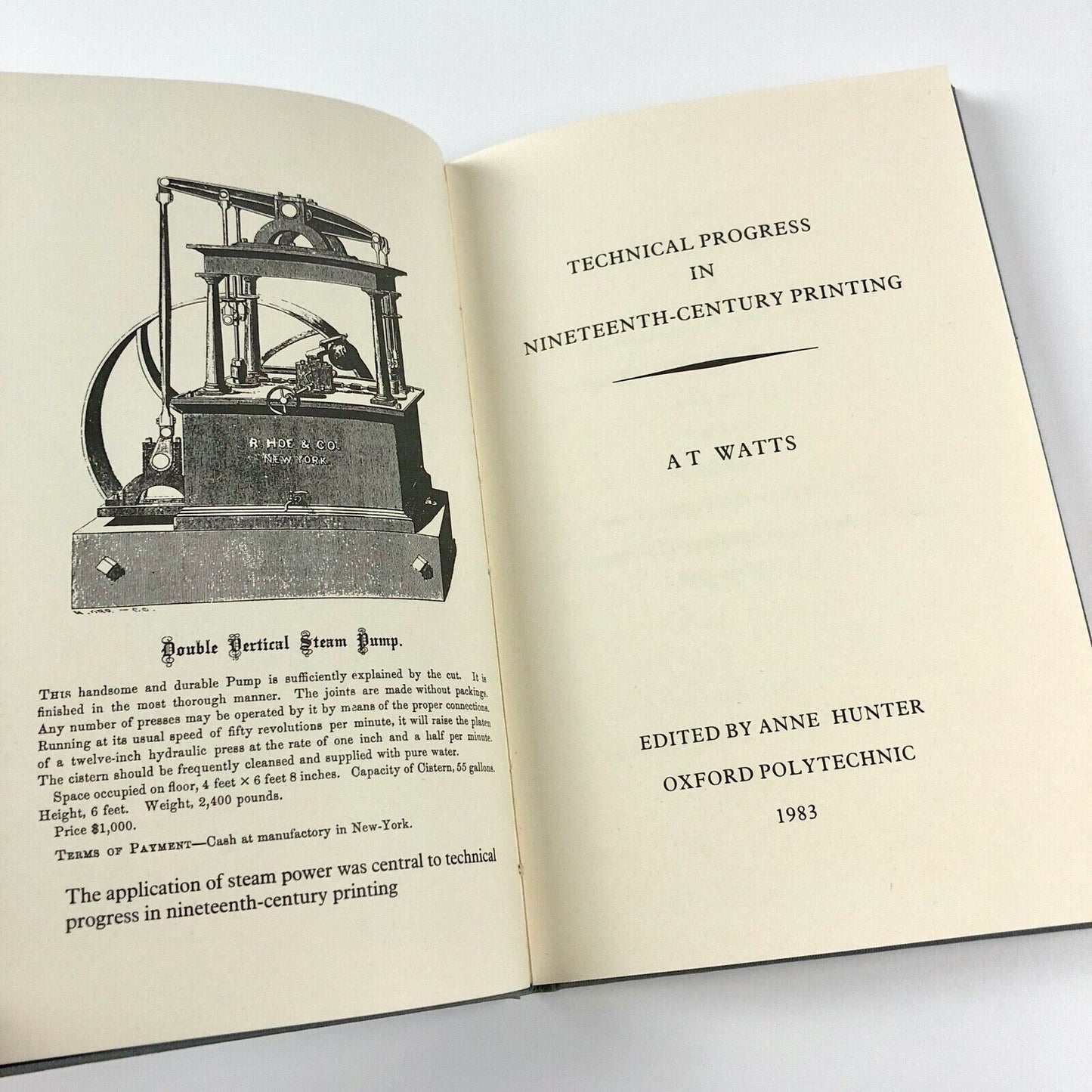 Technical Progress in Nineteenth-century Printing by AT Watts | Oxford Polytechnic, 1983