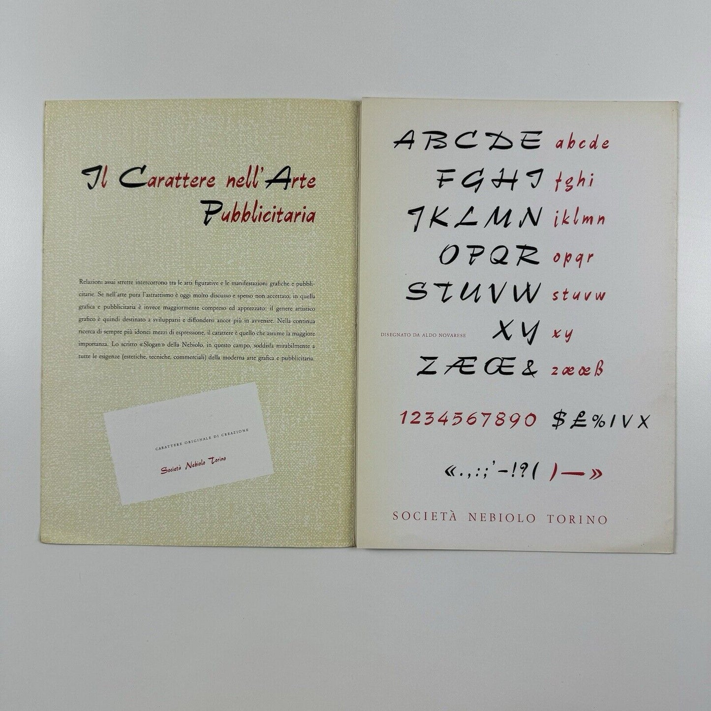 Slogan – type specimen leaflet | Società Nebiolo | Designed by Aldo Novarese, 1957