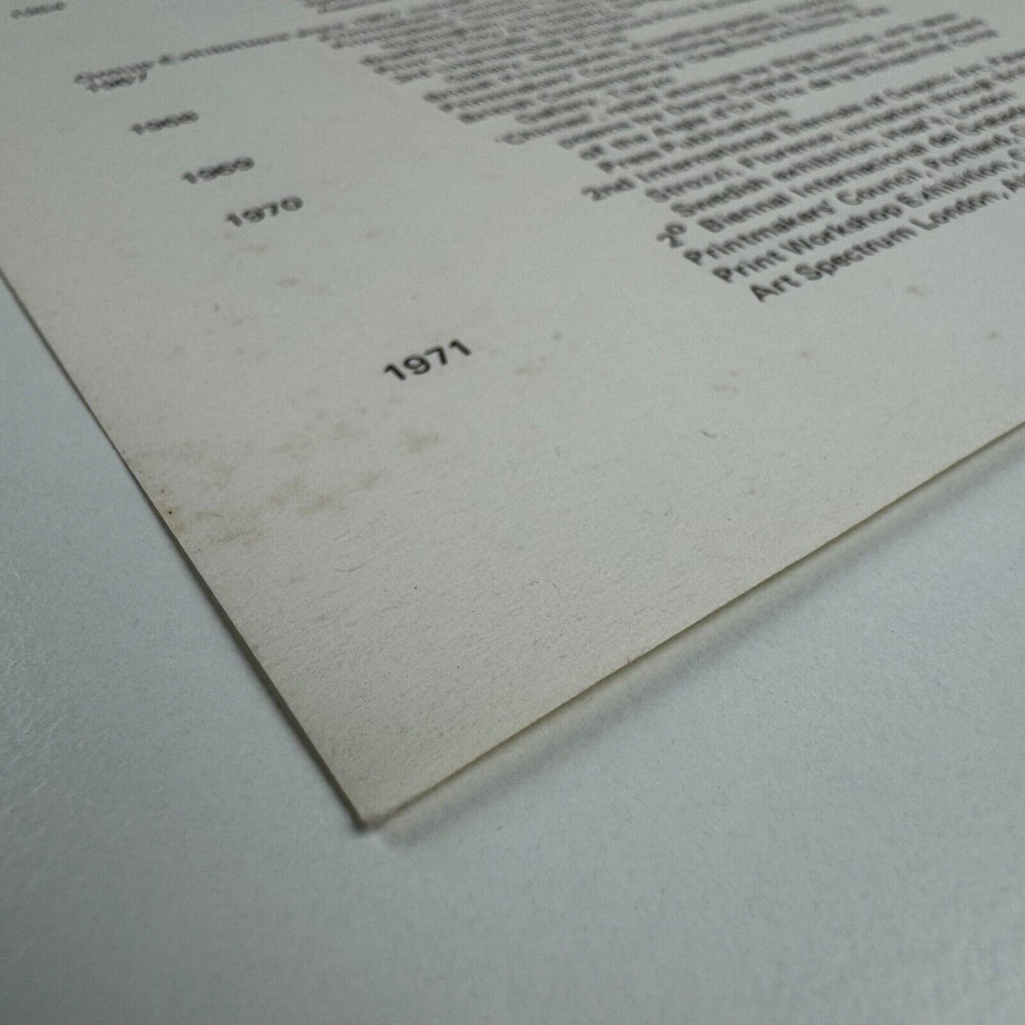 Leaflet on Birgit Skiold from Oxford Gallery, Oxford. Undated presumed to be 1970s