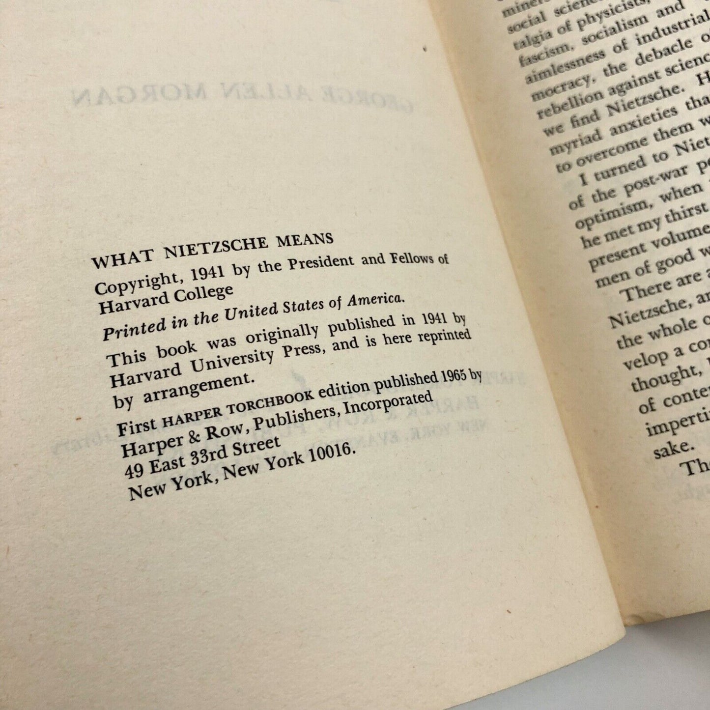 What Nietzsche Means by George A. Morgan | Harper Torchbooks, 1965
