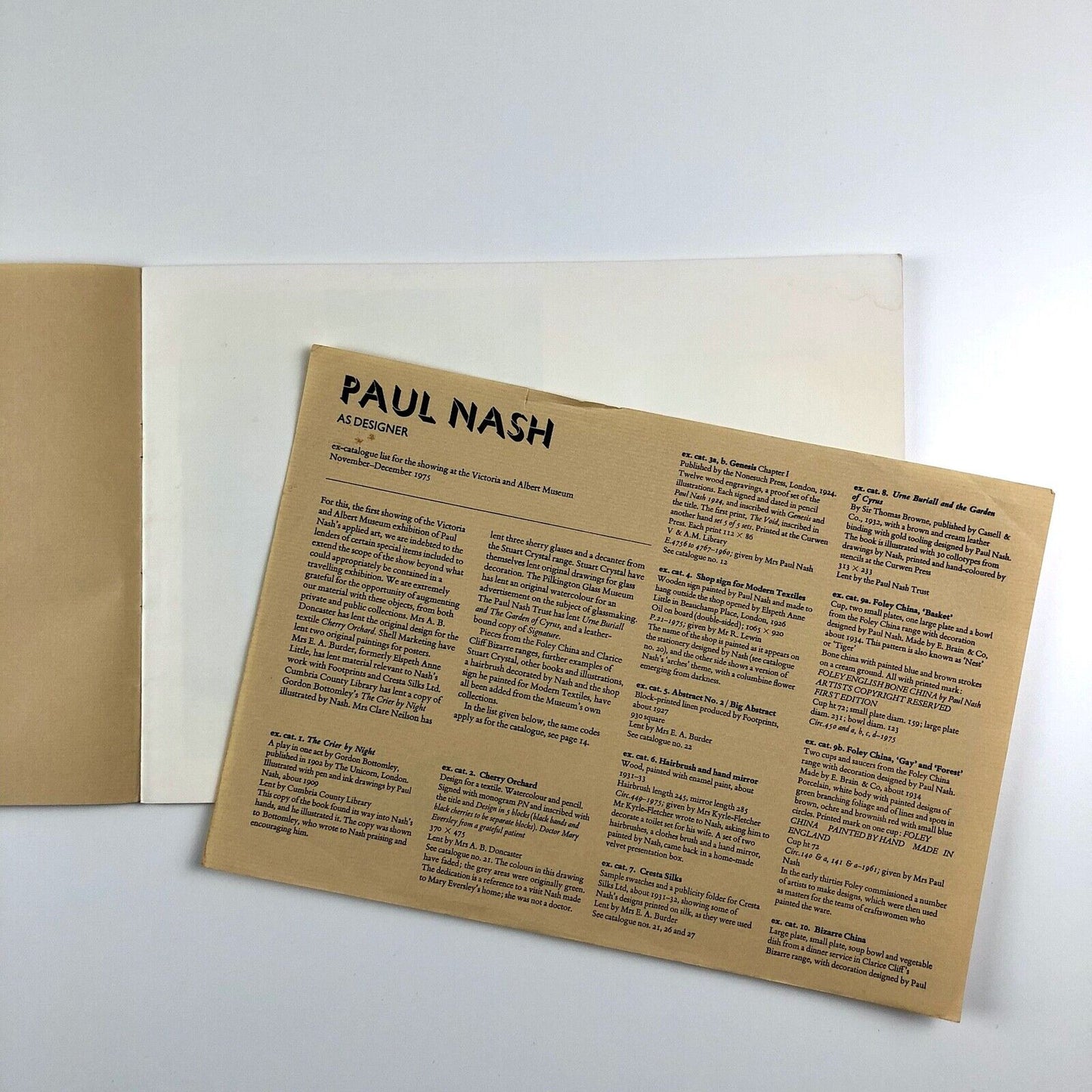 Paul Nash as Designer | Victoria & Albert Museum catalogue | Susan Lambert, 1975