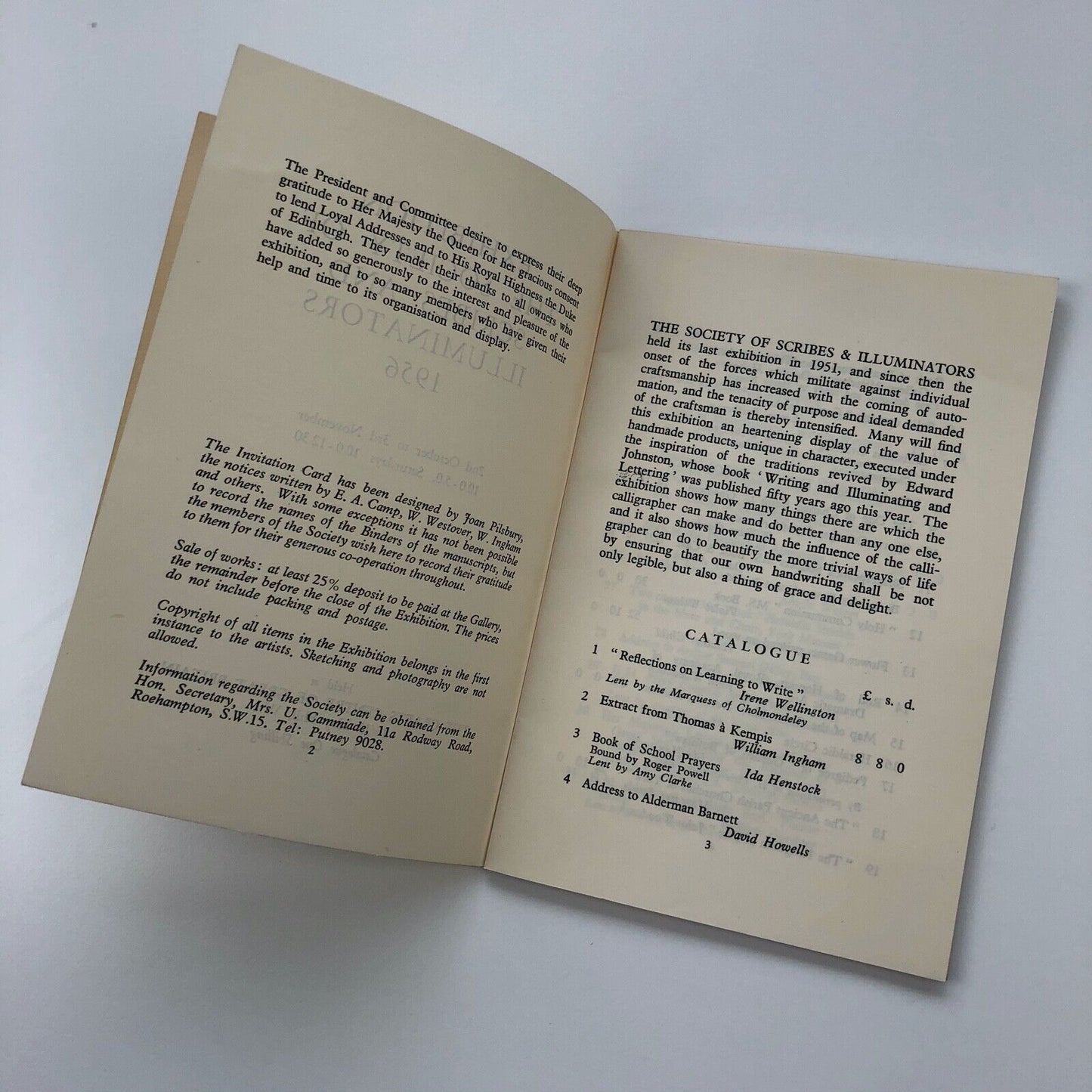 Exhibition of Calligraphy, Lettering & Illuminating 1956 | Society of Scribes and Illuminators | Crafts Centre of Great Britain