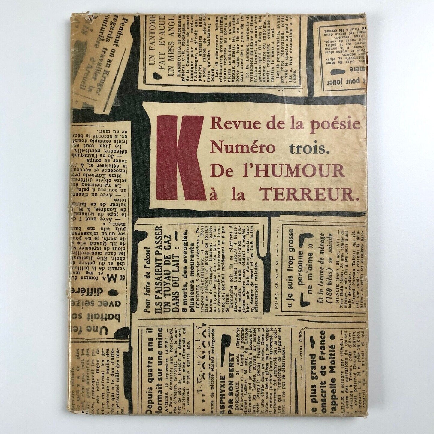 K. Revue de la poésie No. 3. De l'Humour à la Terreur Hommage à Kurt Schwitters, La revue de la poésie, Paris, 1949