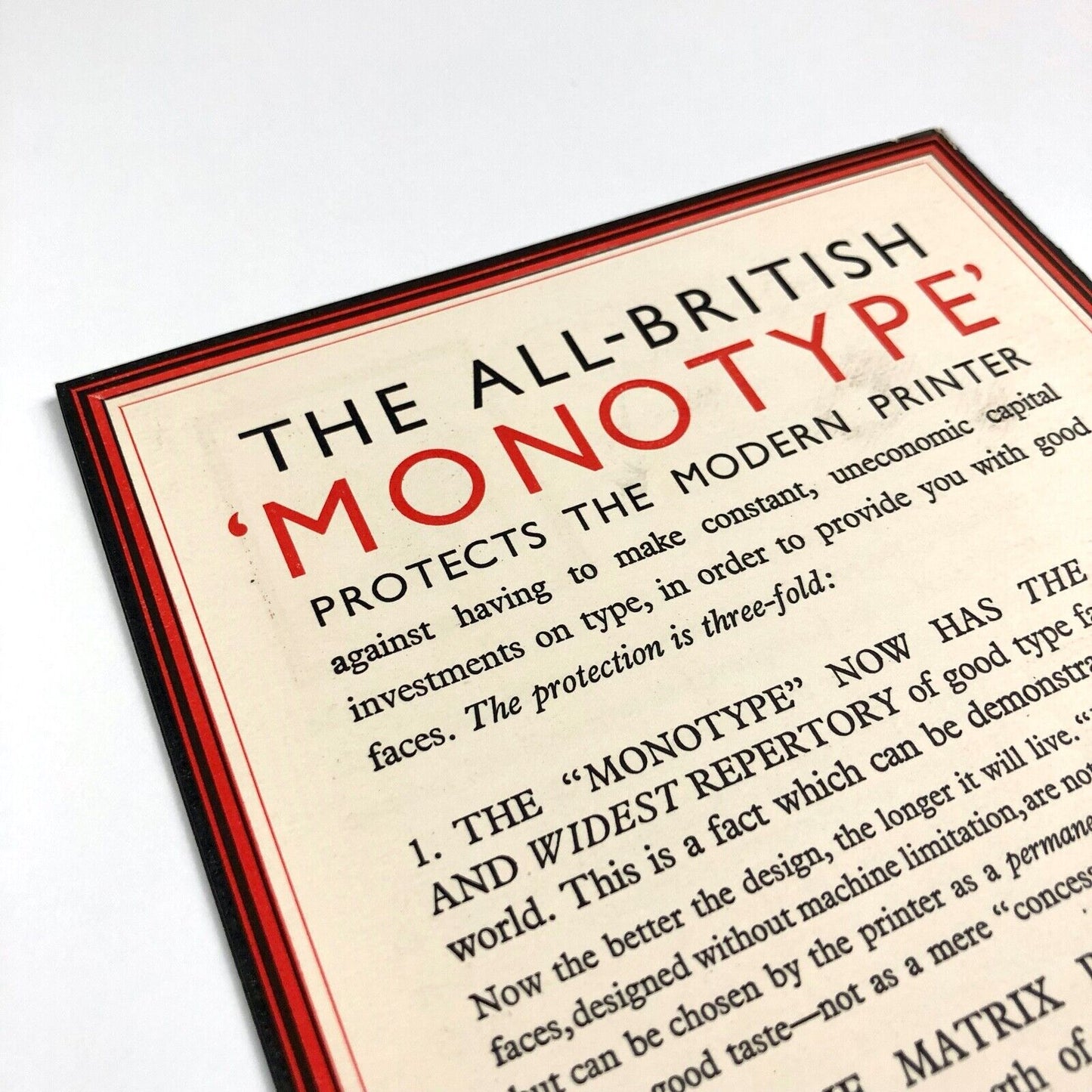 Choose a Good Printer | Monotype Corporation small leaflet | Undated