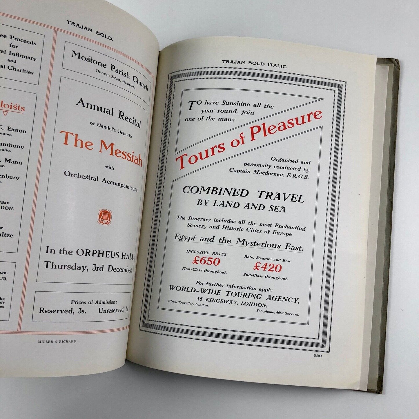 Trajan Group letter founders Miller & Richard Edinburgh, London, Toronto type specimen booklet undated 1930s?