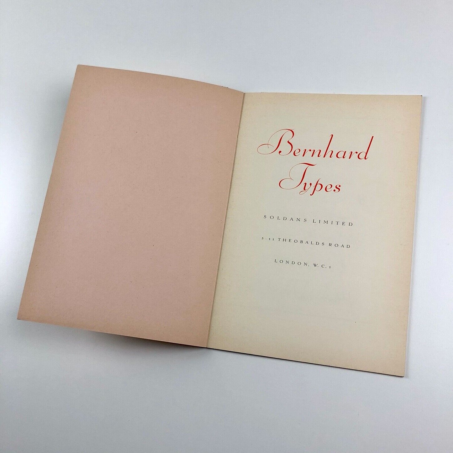 Bernhard Types | Type specimen leaflet | Soldans Ltd, London – late 1930s?