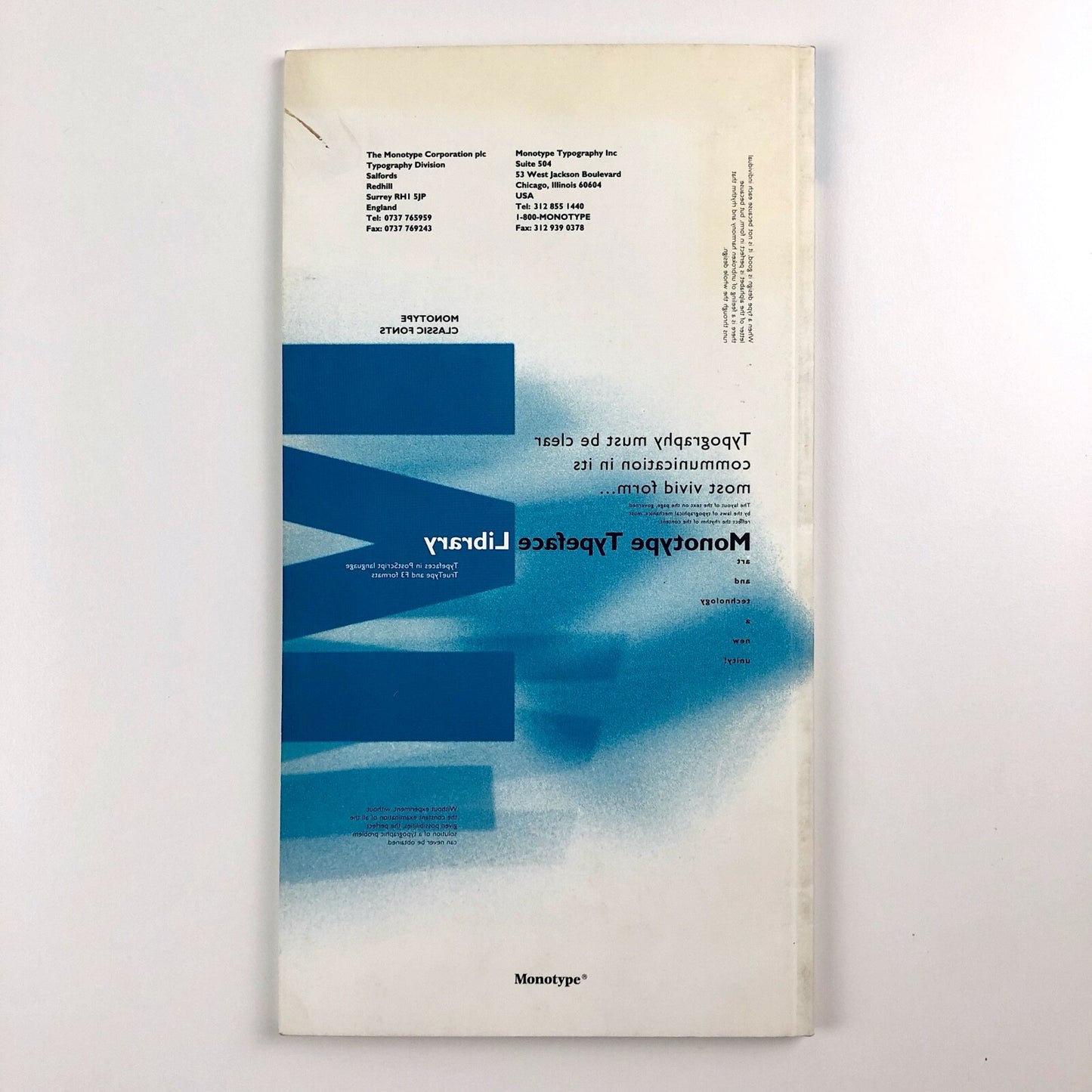 Monotype Typeface Library 91.12. | Monotype classic fonts, 1991